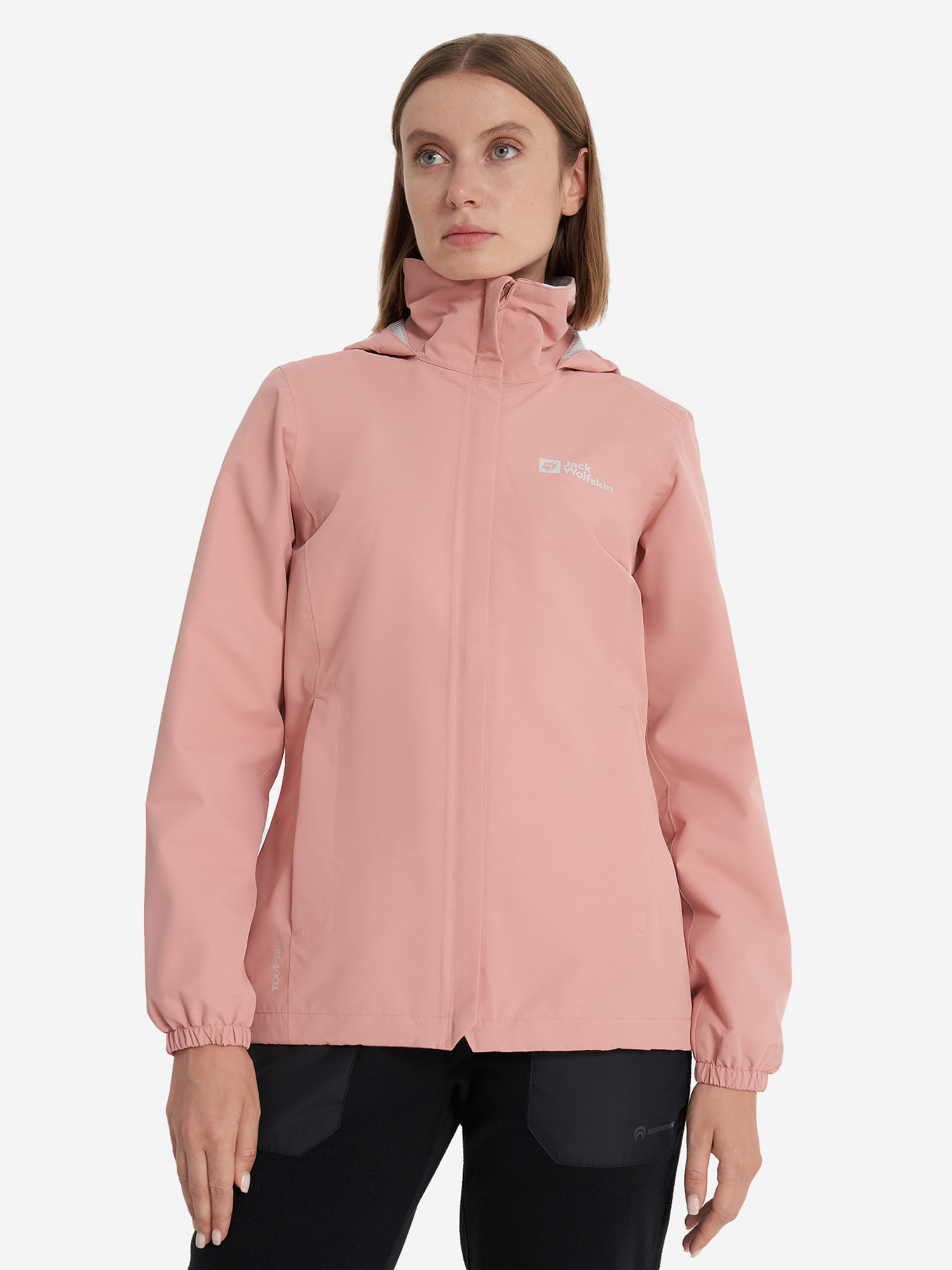 фото Куртка мембранная женская jack wolfskin stormy point, розовый