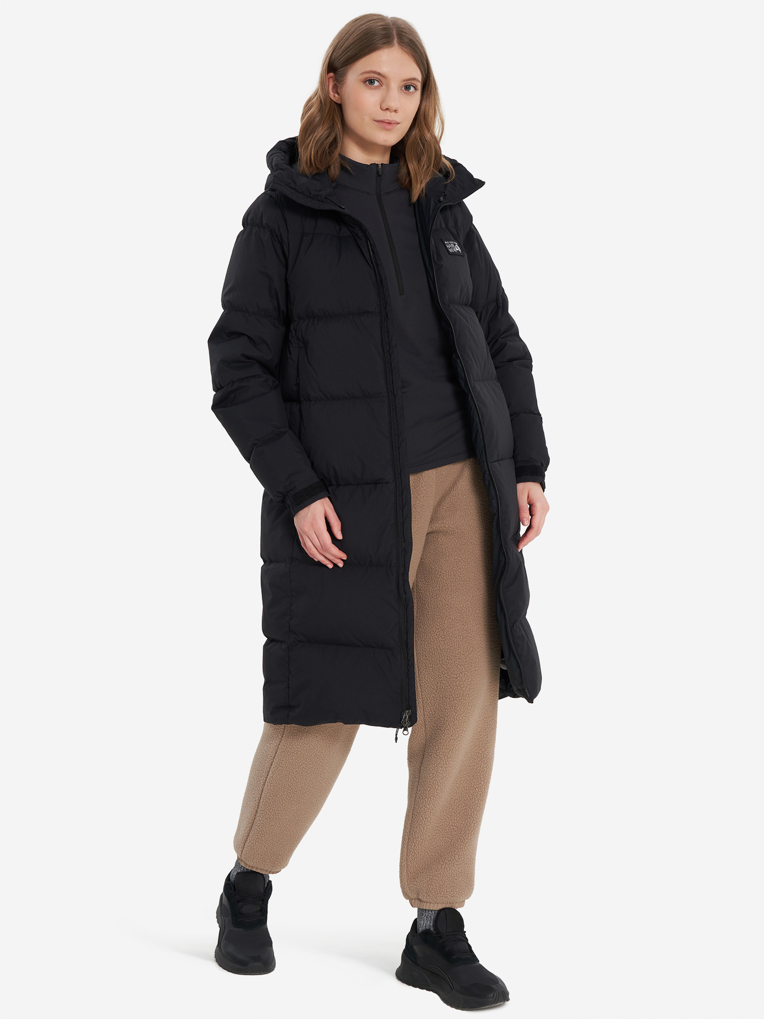 фото Пуховик женский mountain hardwear nevadan down long parka, черный