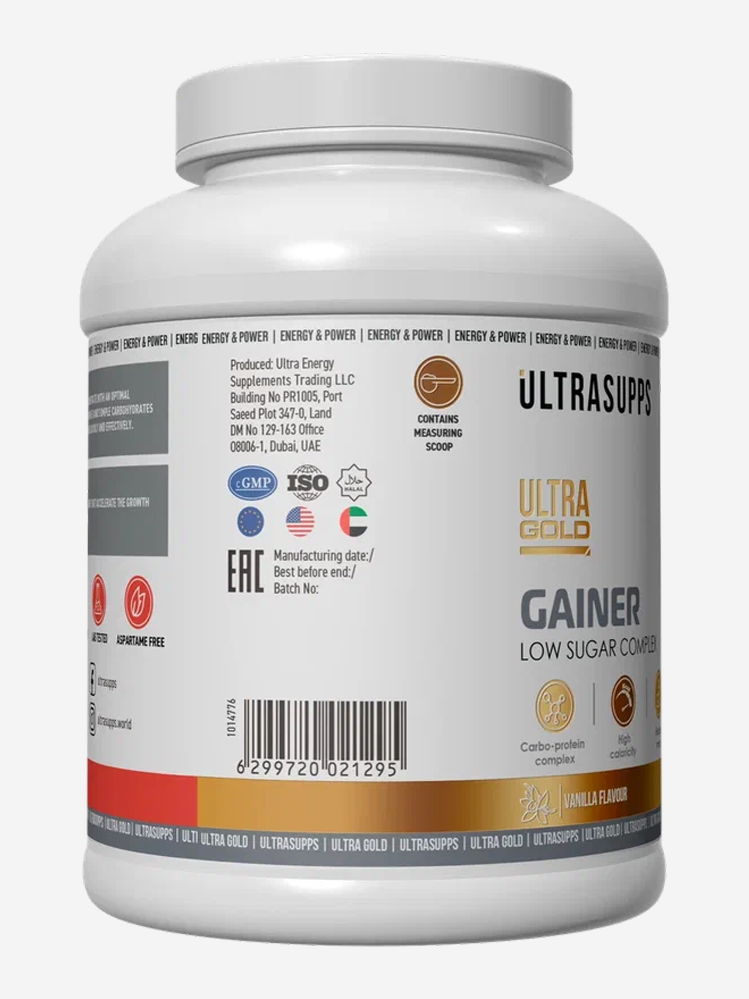 фото Гейнер ultrasupps ultra gold "ваниль", 2000 г, белый