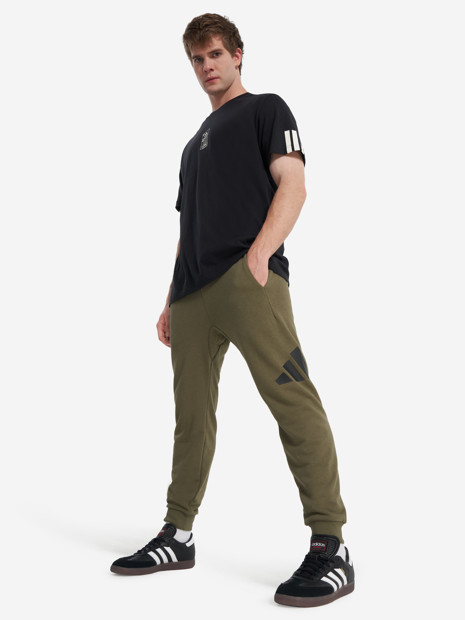 фото Брюки мужские adidas, зеленый