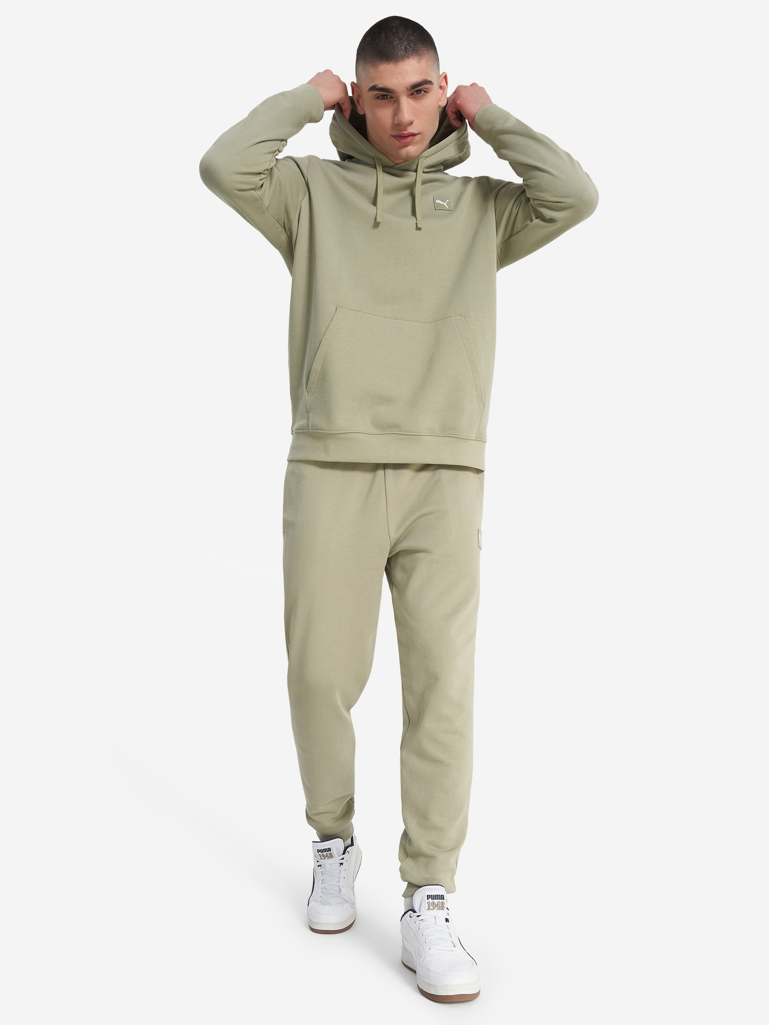 фото Худи мужское puma ess elevated, зеленый