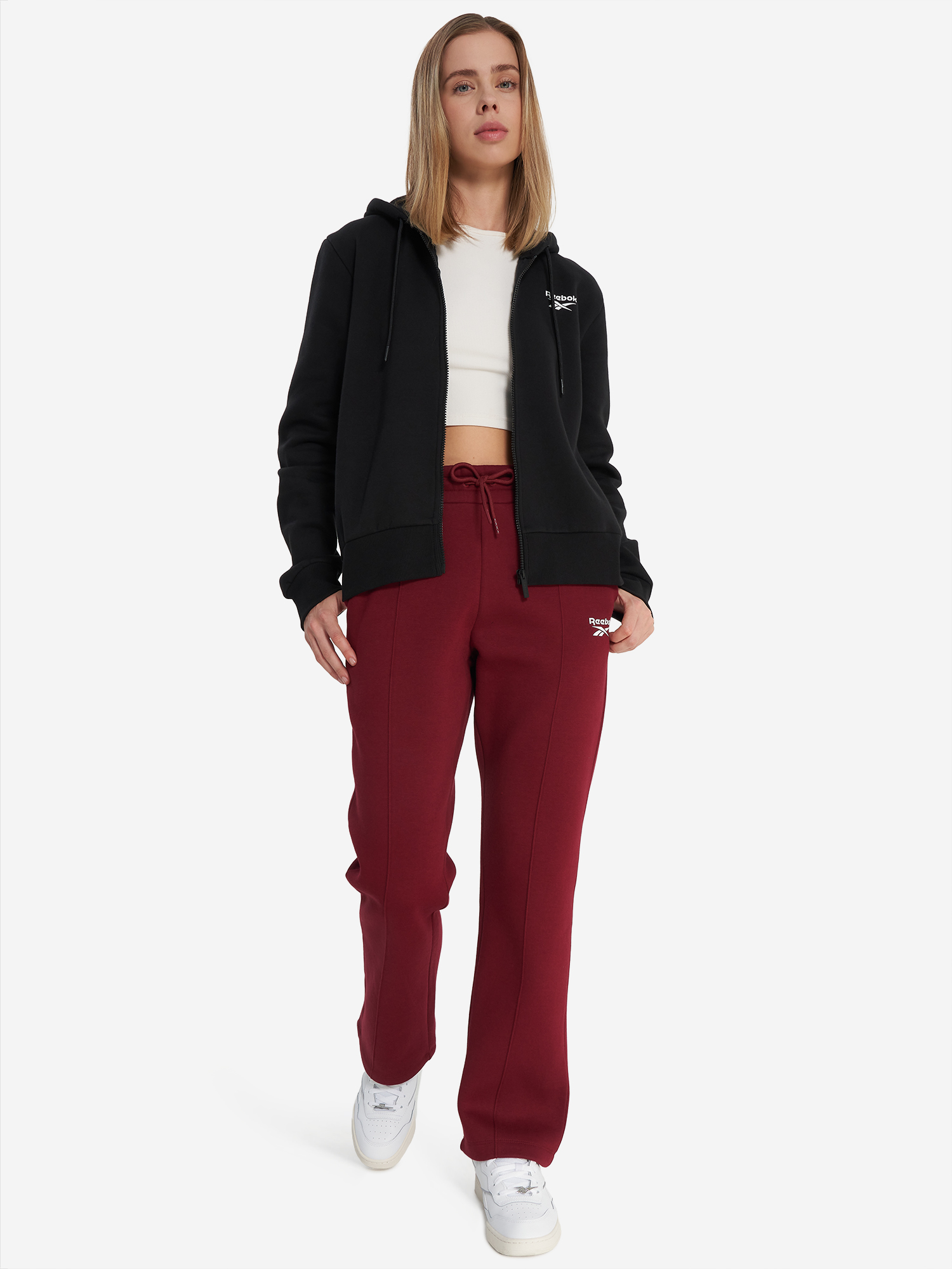 фото Брюки женские reebok brielle pintuck, красный