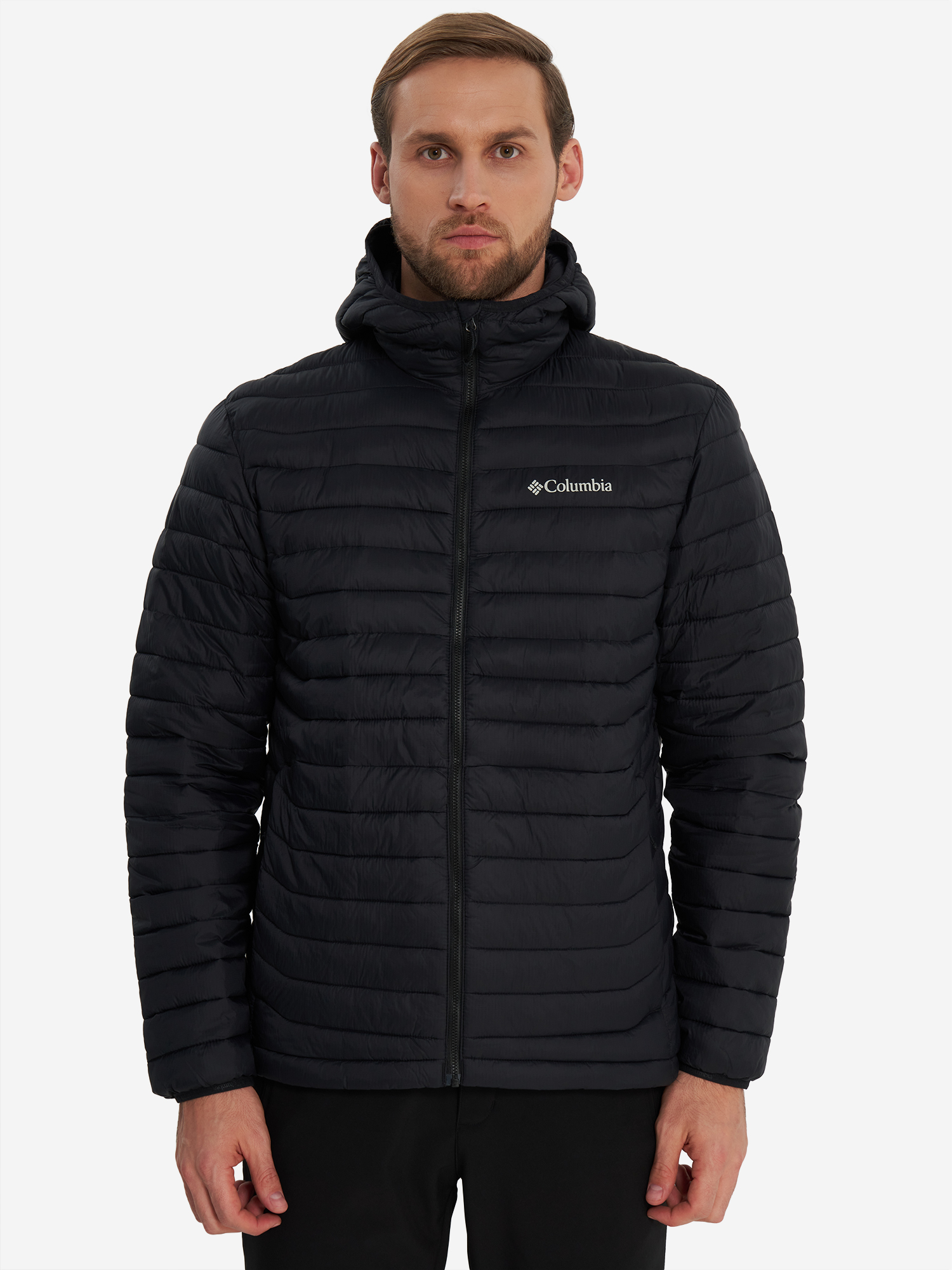 фото Куртка утепленная мужская columbia powder pass hooded jacket, черный