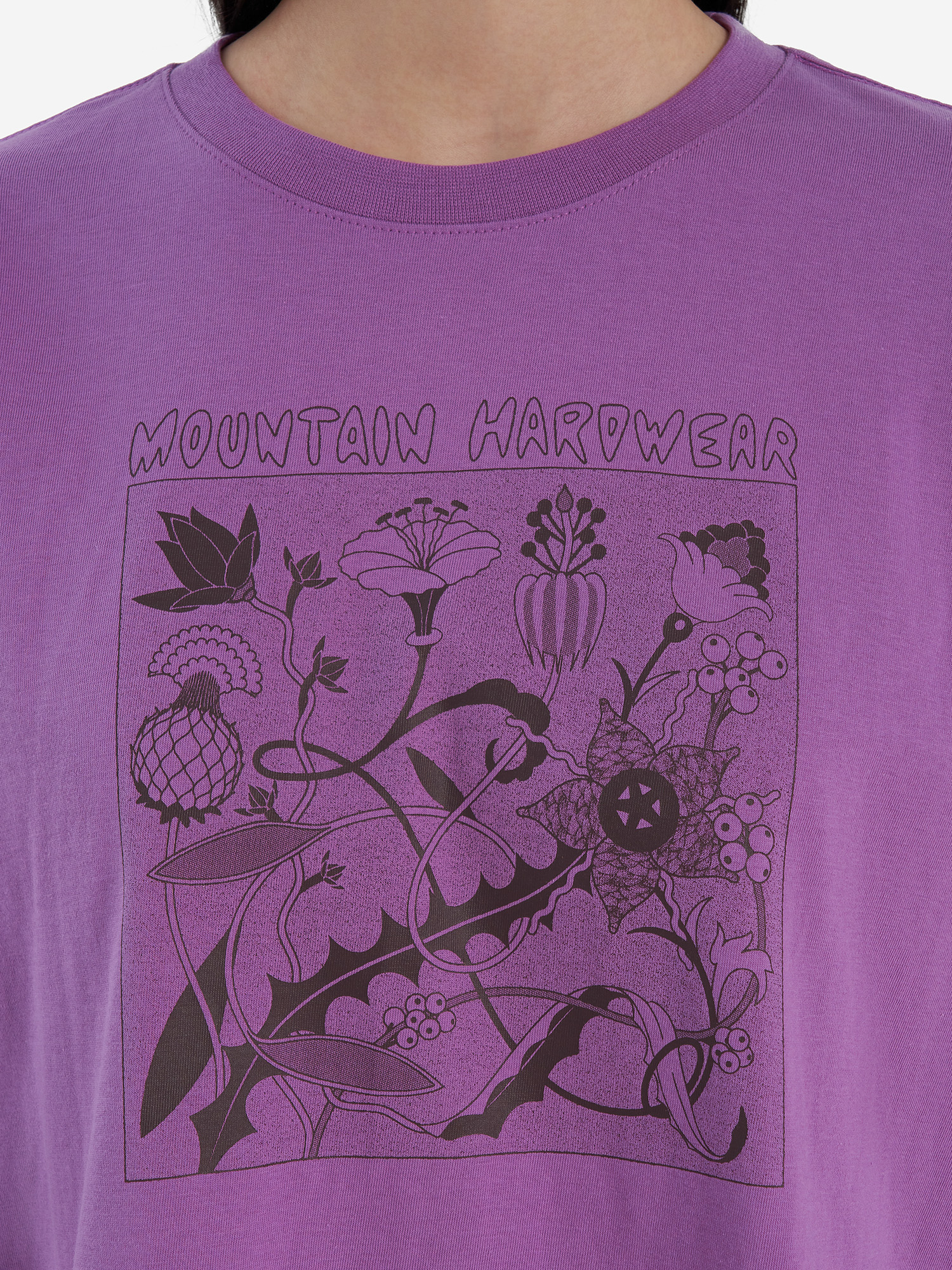 фото Лонгслив женский mountain hardwear wild flowers, фиолетовый