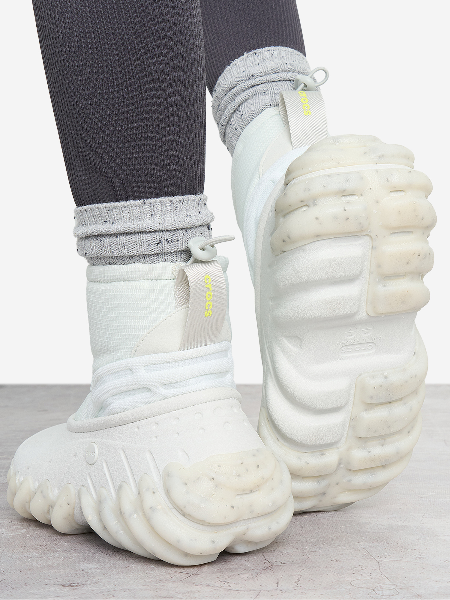 фото Ботинки утепленные crocs echo boot z shield, серый