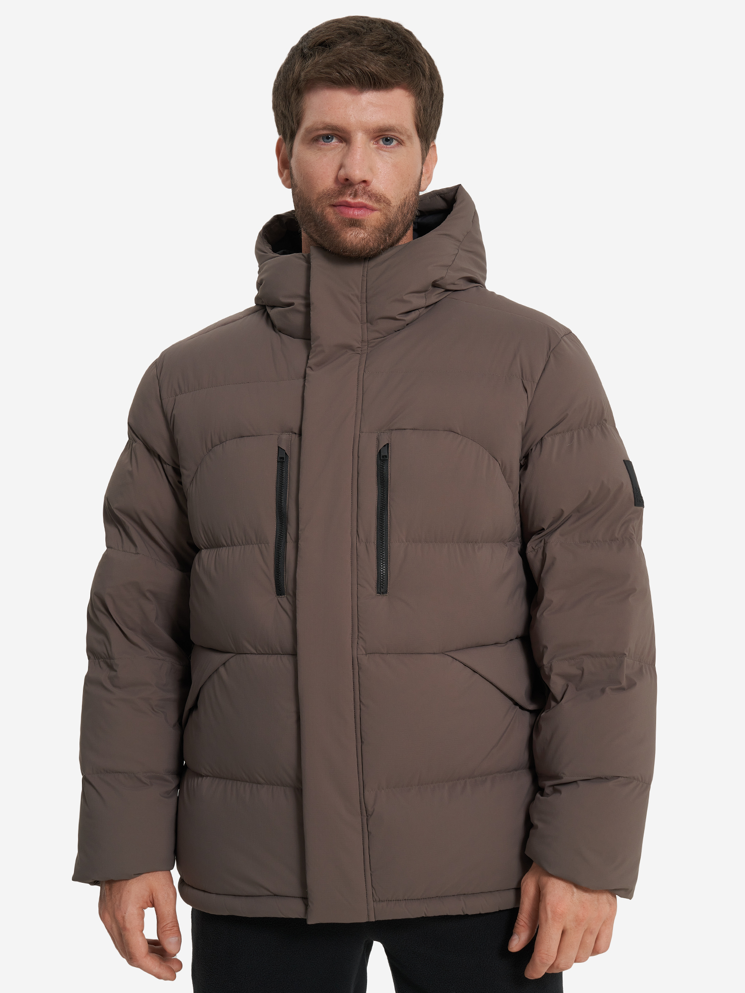 фото Пуховик мужской jack wolfskin roemertor, коричневый