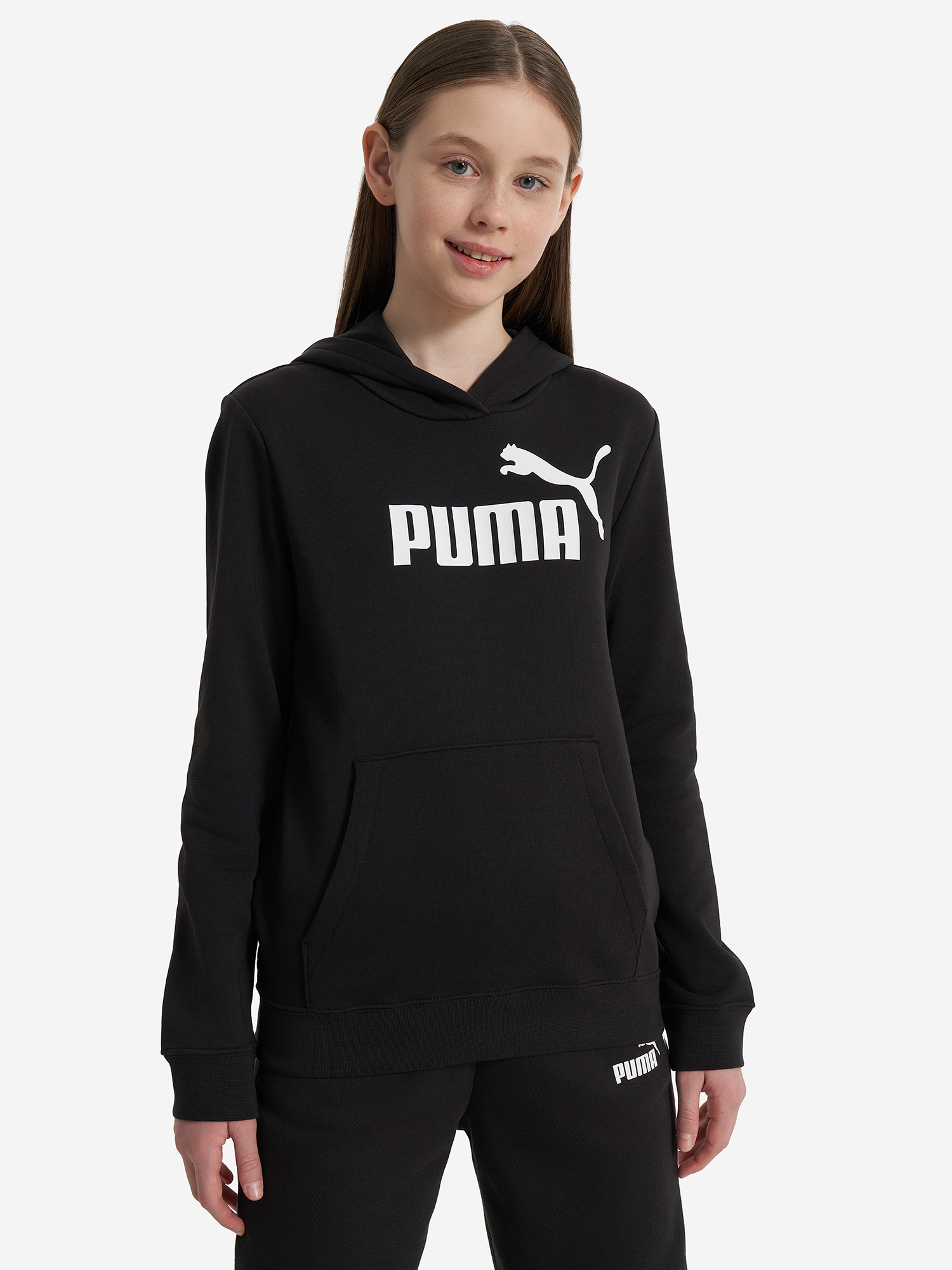 фото Худи для девочек puma no. 1 logo, черный