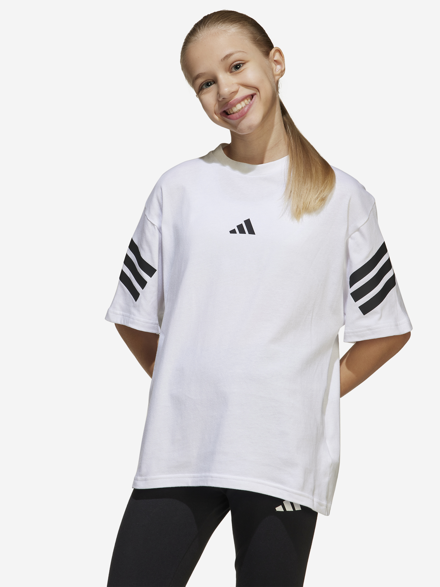 фото Футболка для девочек adidas, белый