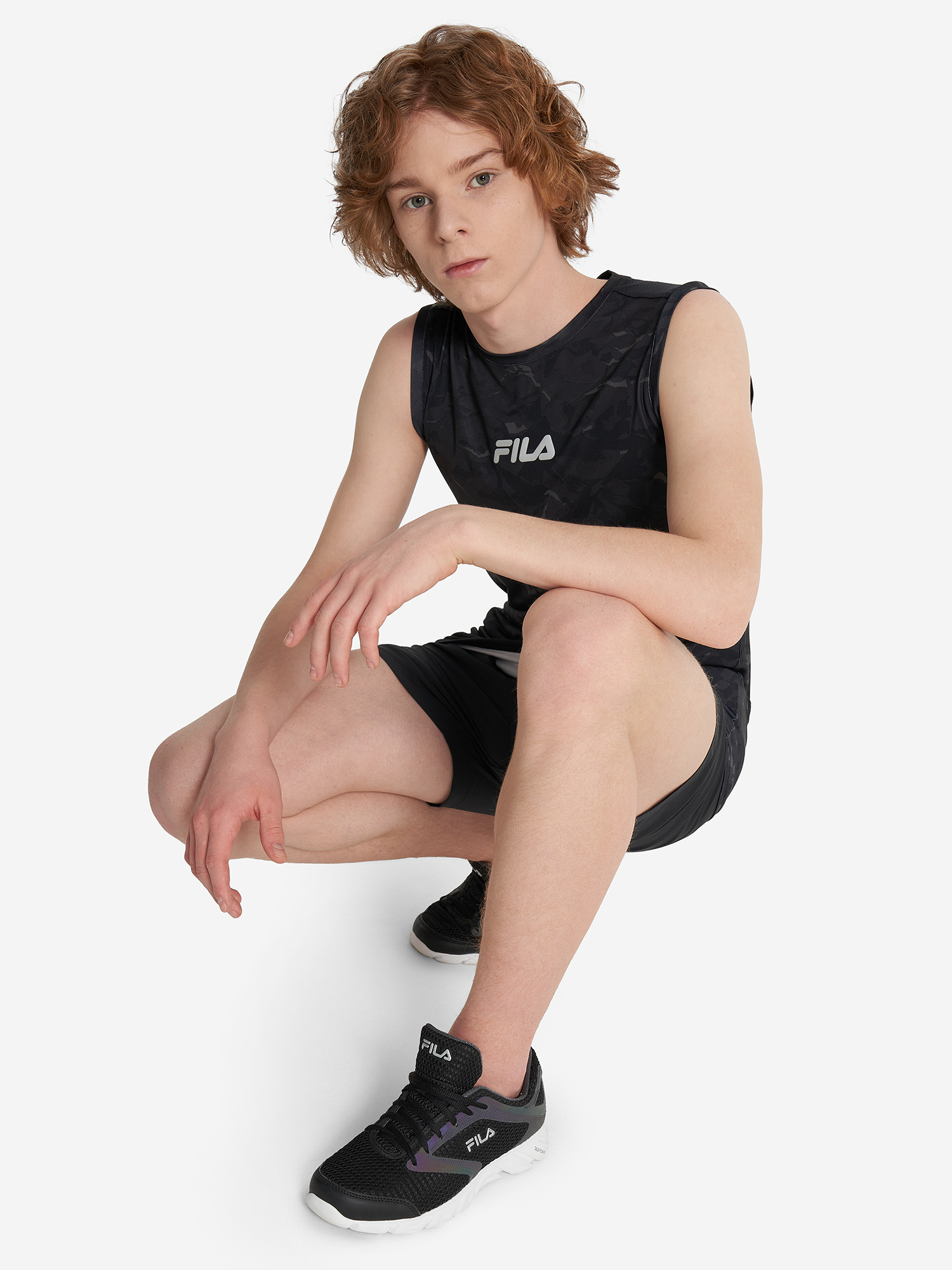 фото Майка для мальчиков fila, черный