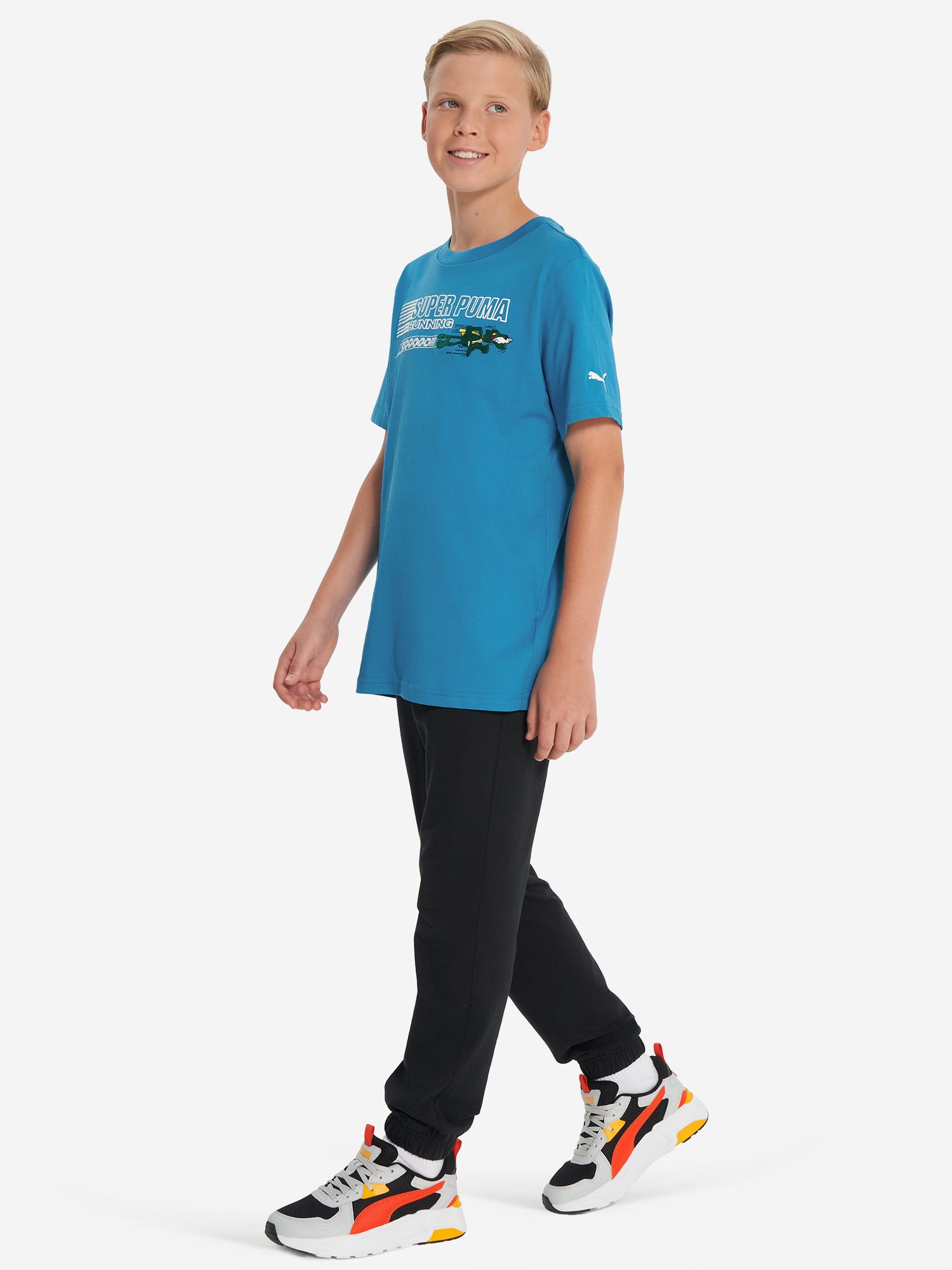 фото Футболка для мальчиков puma super graphic, голубой