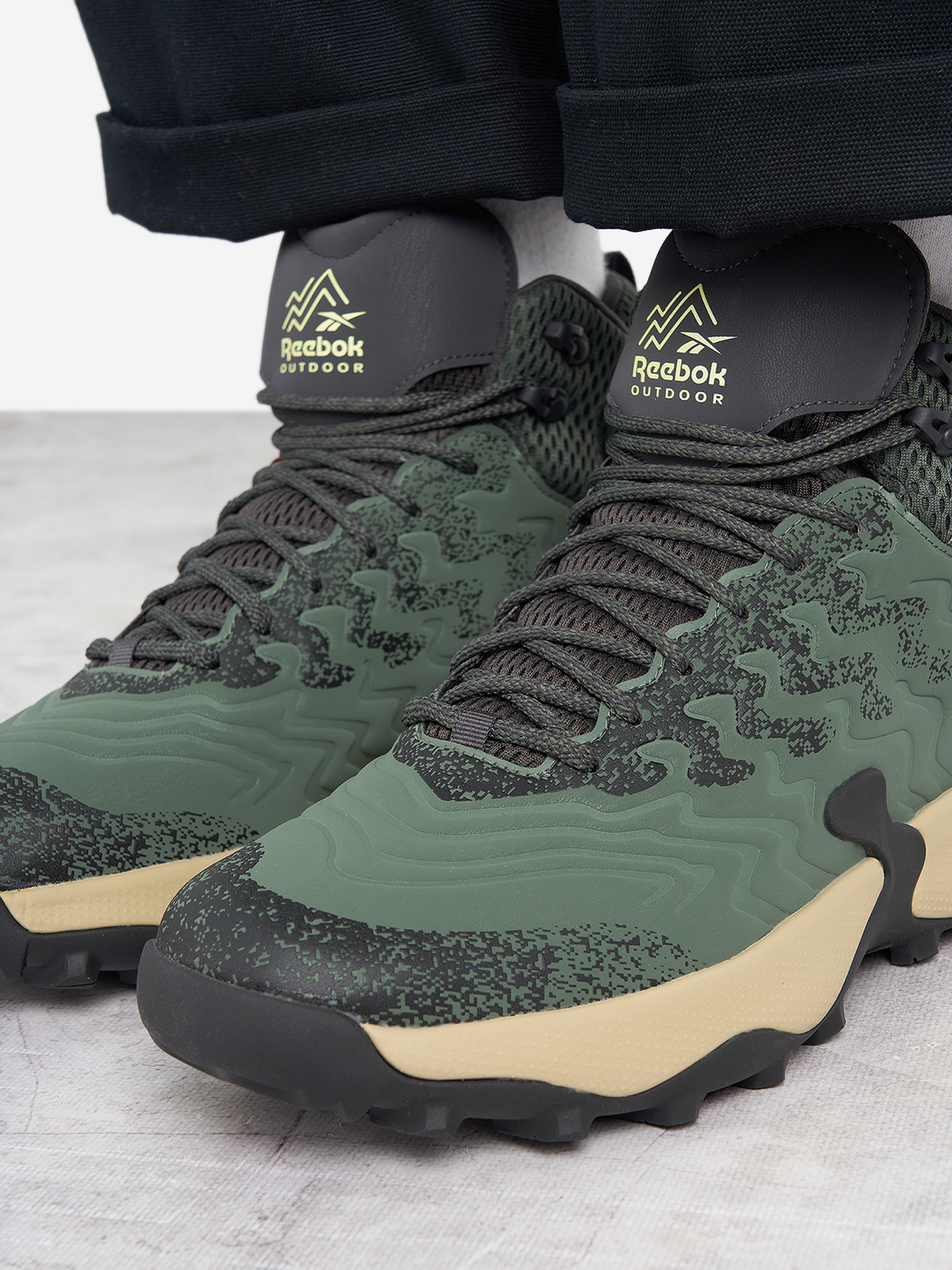 фото Ботинки утепленные мужские reebok kitari dmx, зеленый
