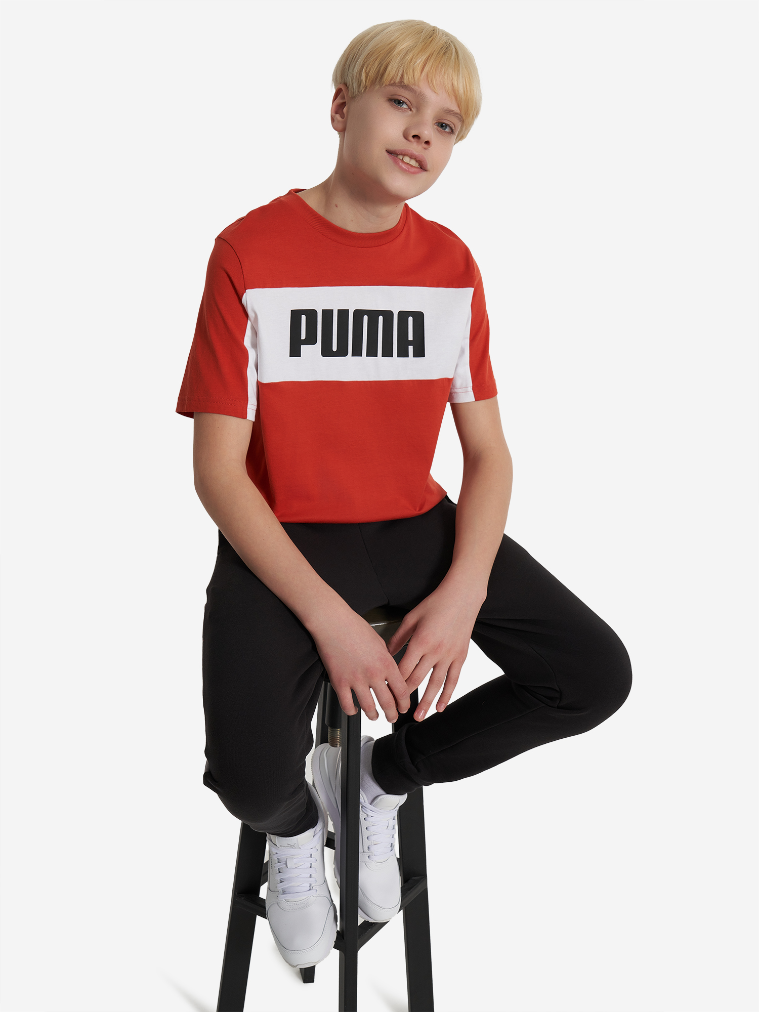 фото Футболка для мальчиков puma block, красный