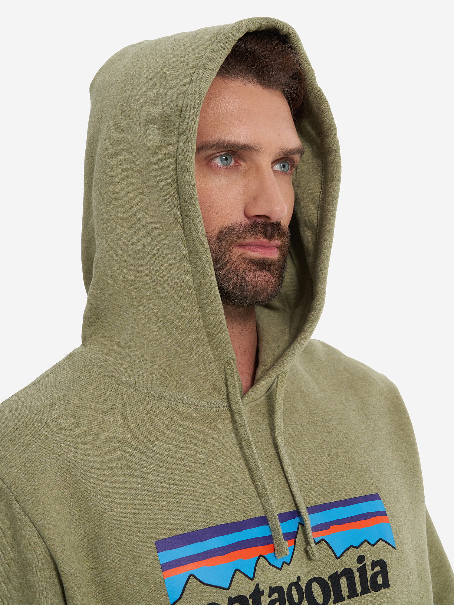 фото Худи мужское patagonia logo uprisal, зеленый