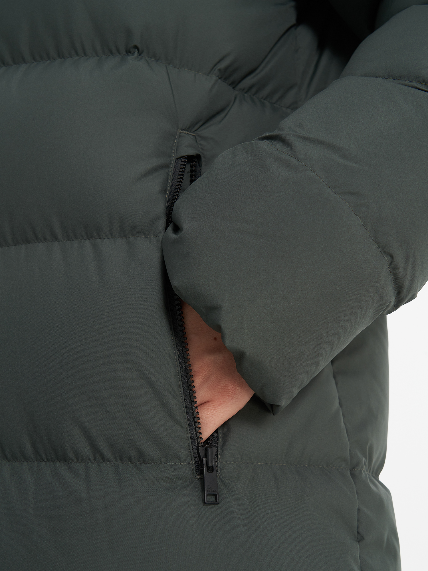 фото Пальто пуховое женское jack wolfskin frozen palace, зеленый