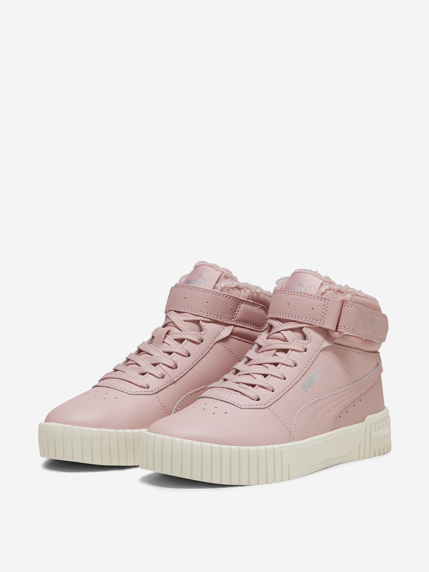 фото Кеды утепленные для девочек puma carina 2.0 mid wtr jr, розовый