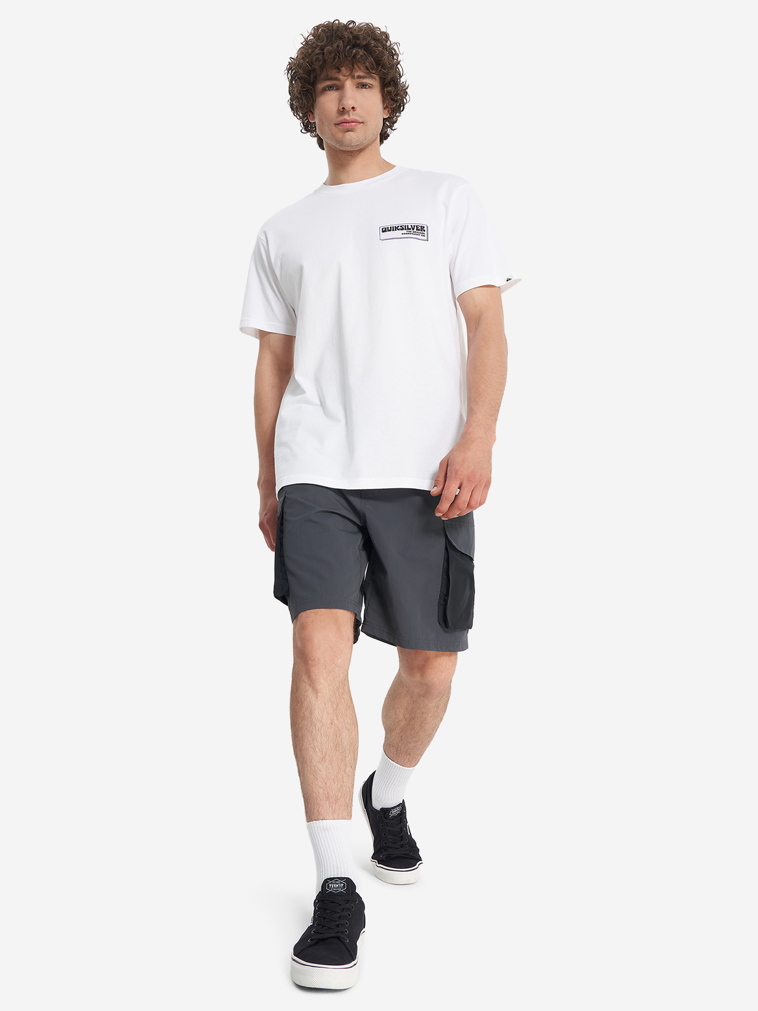 фото Футболка мужская quiksilver palm square, белый