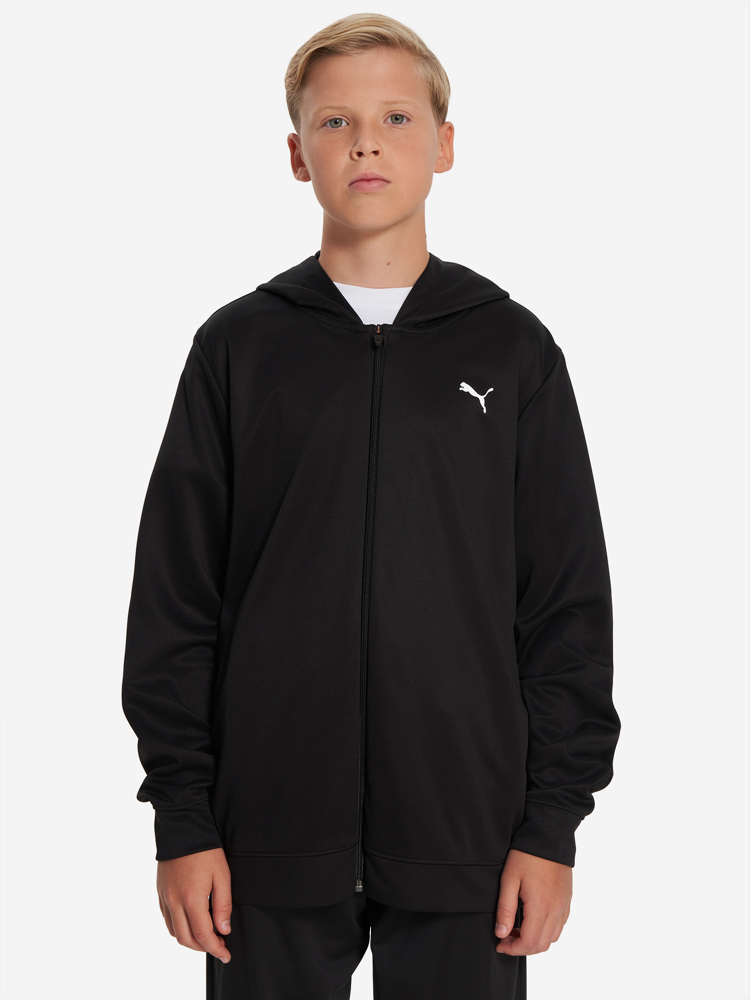 фото Толстовка для мальчиков puma full zip, черный