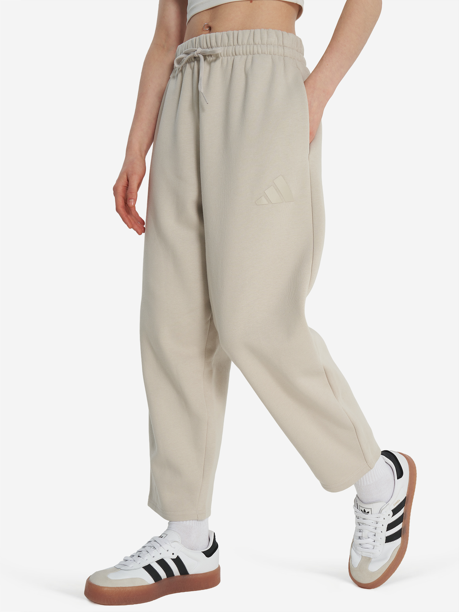 фото Брюки женские adidas, бежевый