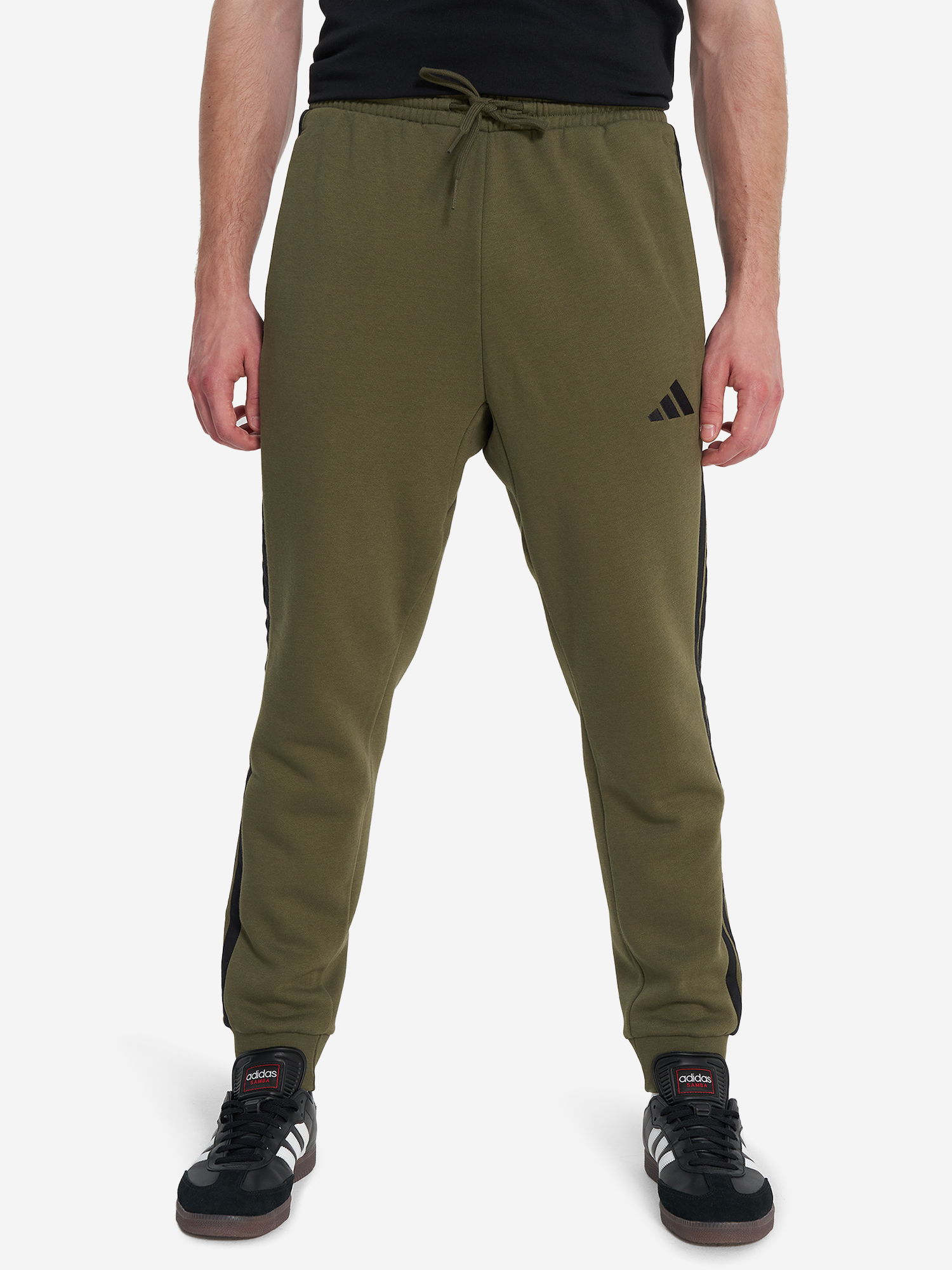 фото Брюки флисовые мужские adidas, зеленый