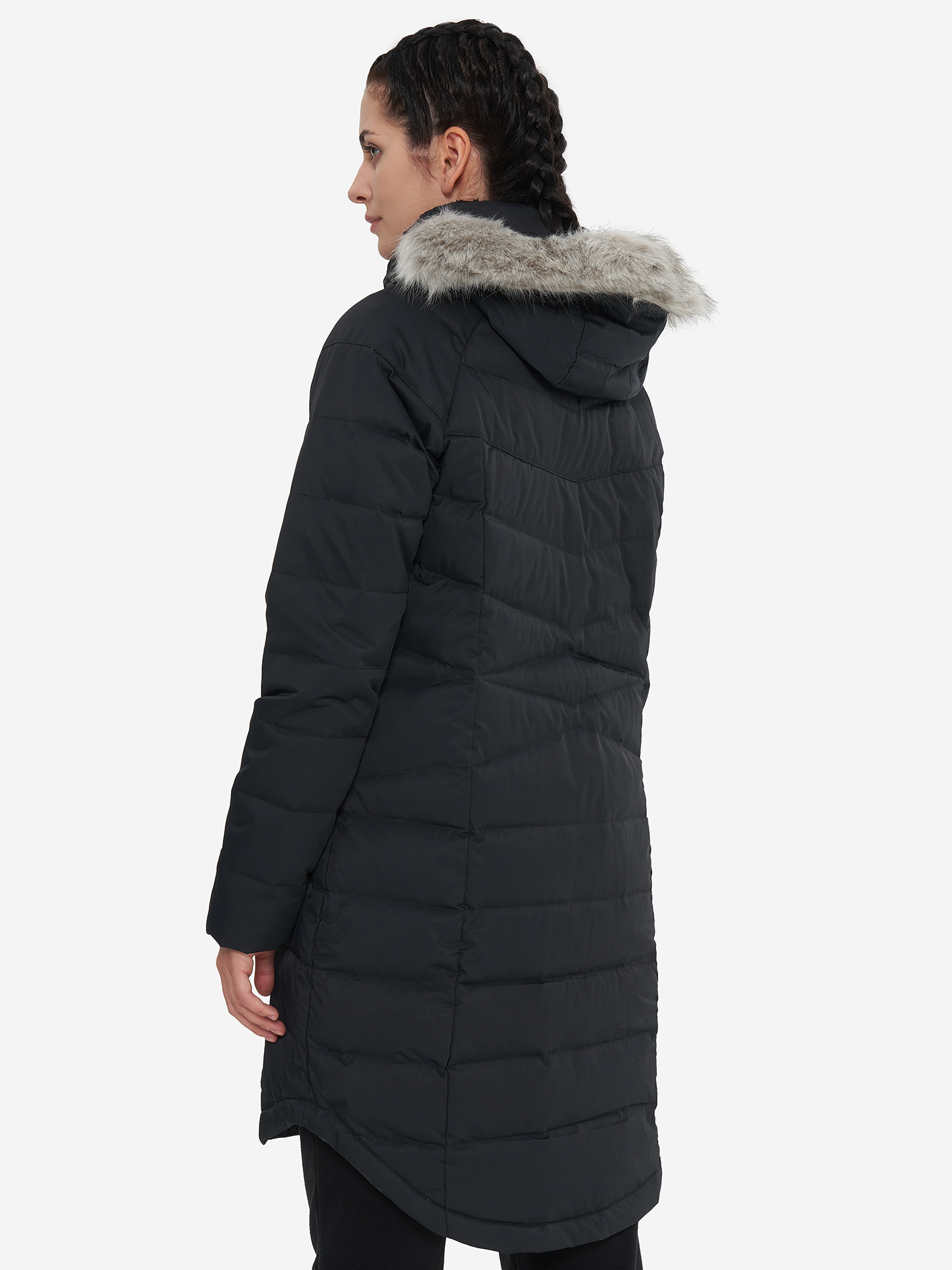 фото Пуховик женский columbia belle isle ii mid down jacket, черный