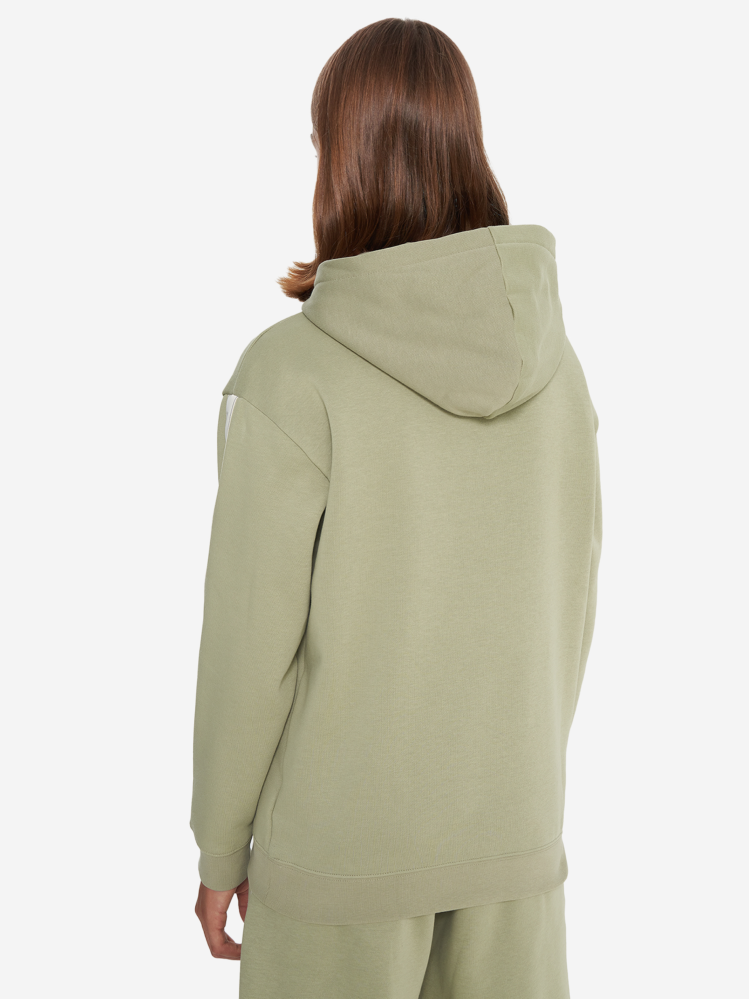 фото Худи для девочек puma tape relaxed, зеленый