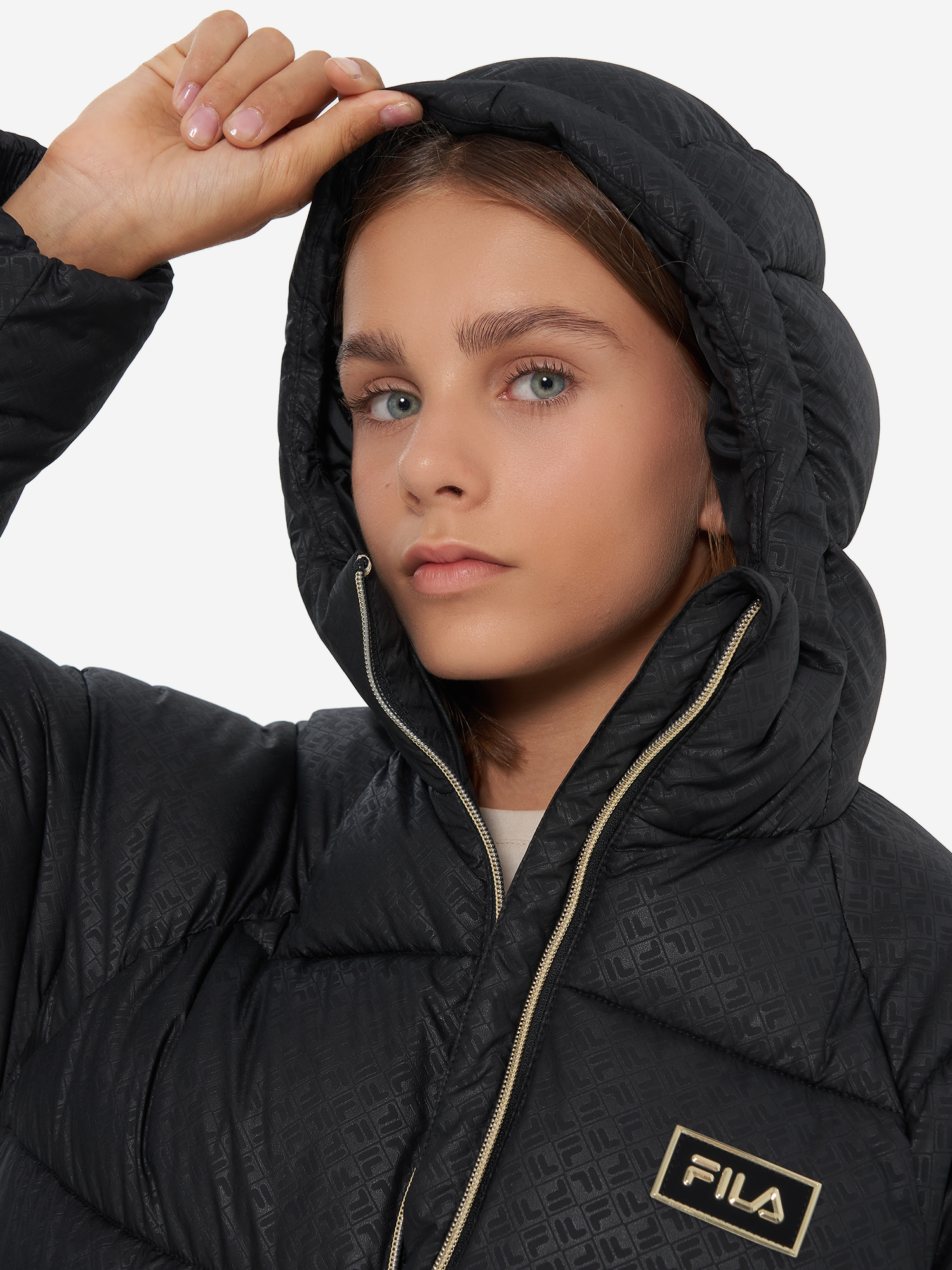 фото Пуховик для девочек fila, черный