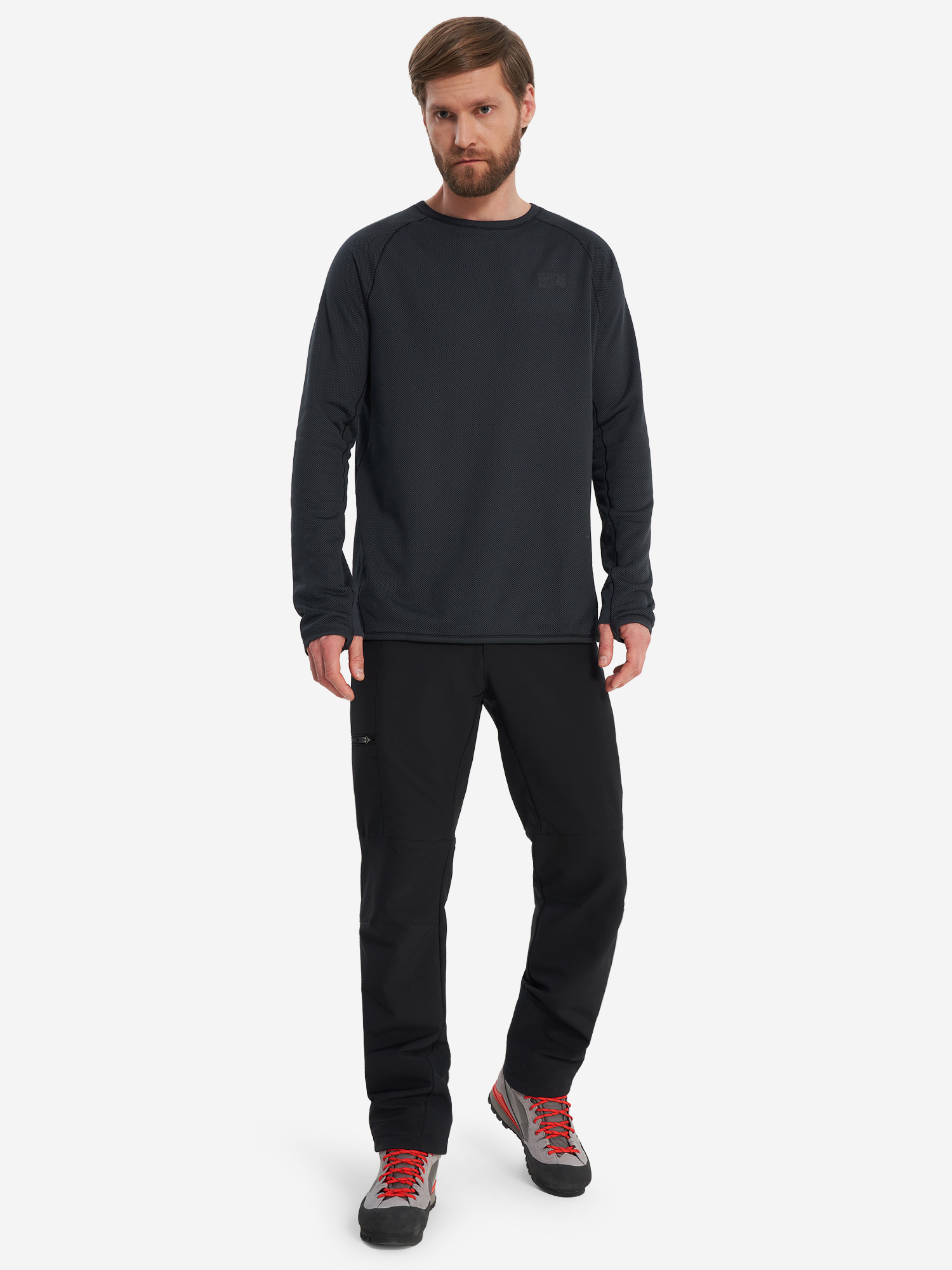 фото Лонгслив мужской mountain hardwear airmesh, серый