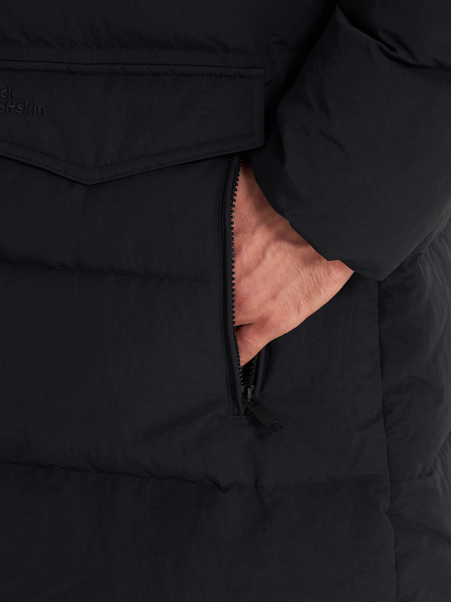 фото Пуховик мужской jack wolfskin nordlicht, черный