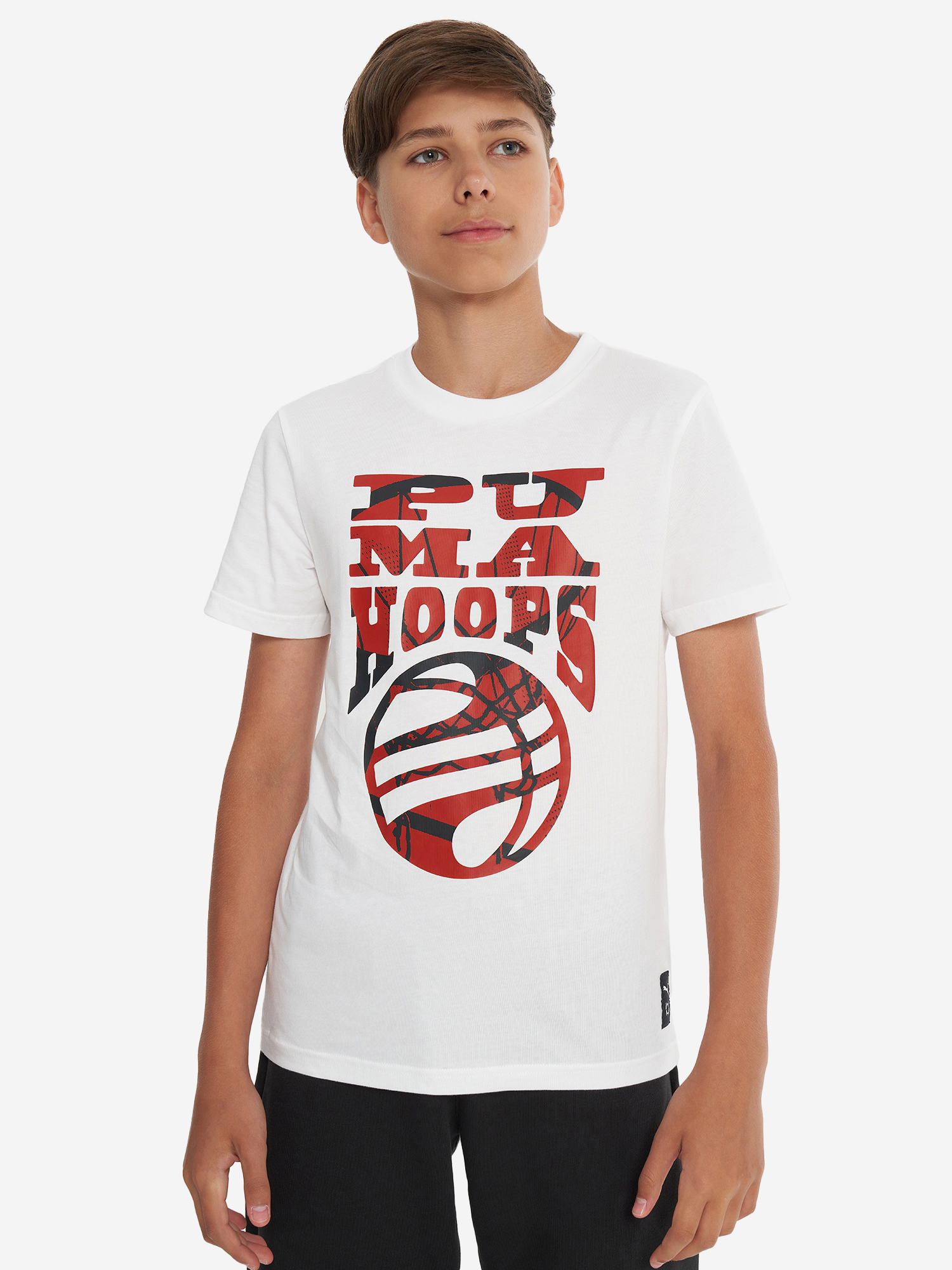 фото Футболка для мальчиков puma basketball blueprint, белый