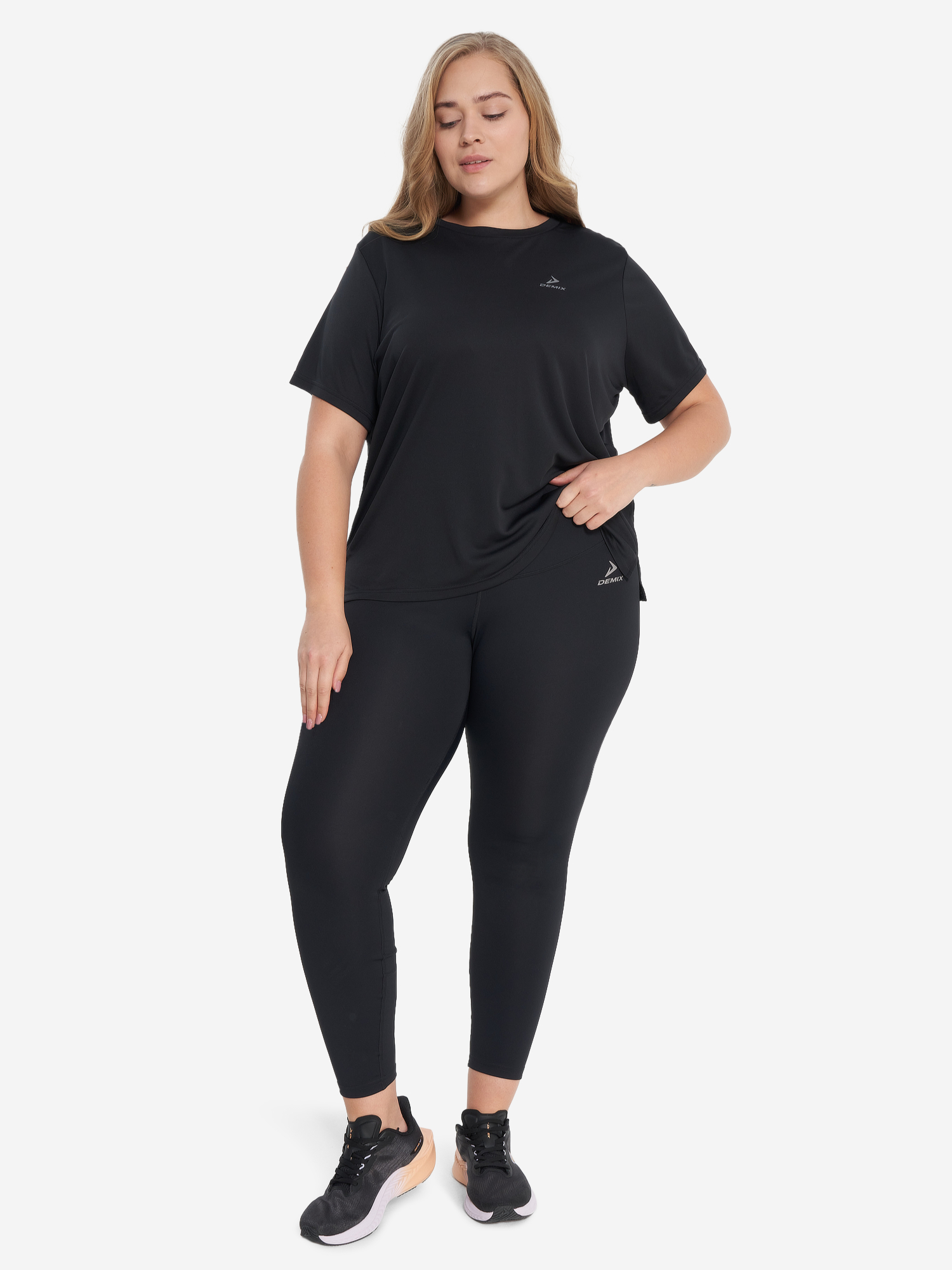 фото Футболка женская demix, plus size, черный