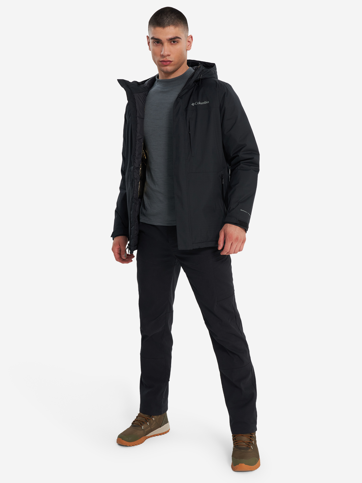 фото Пуховик мужской columbia oak harbor long insulated jacket, черный