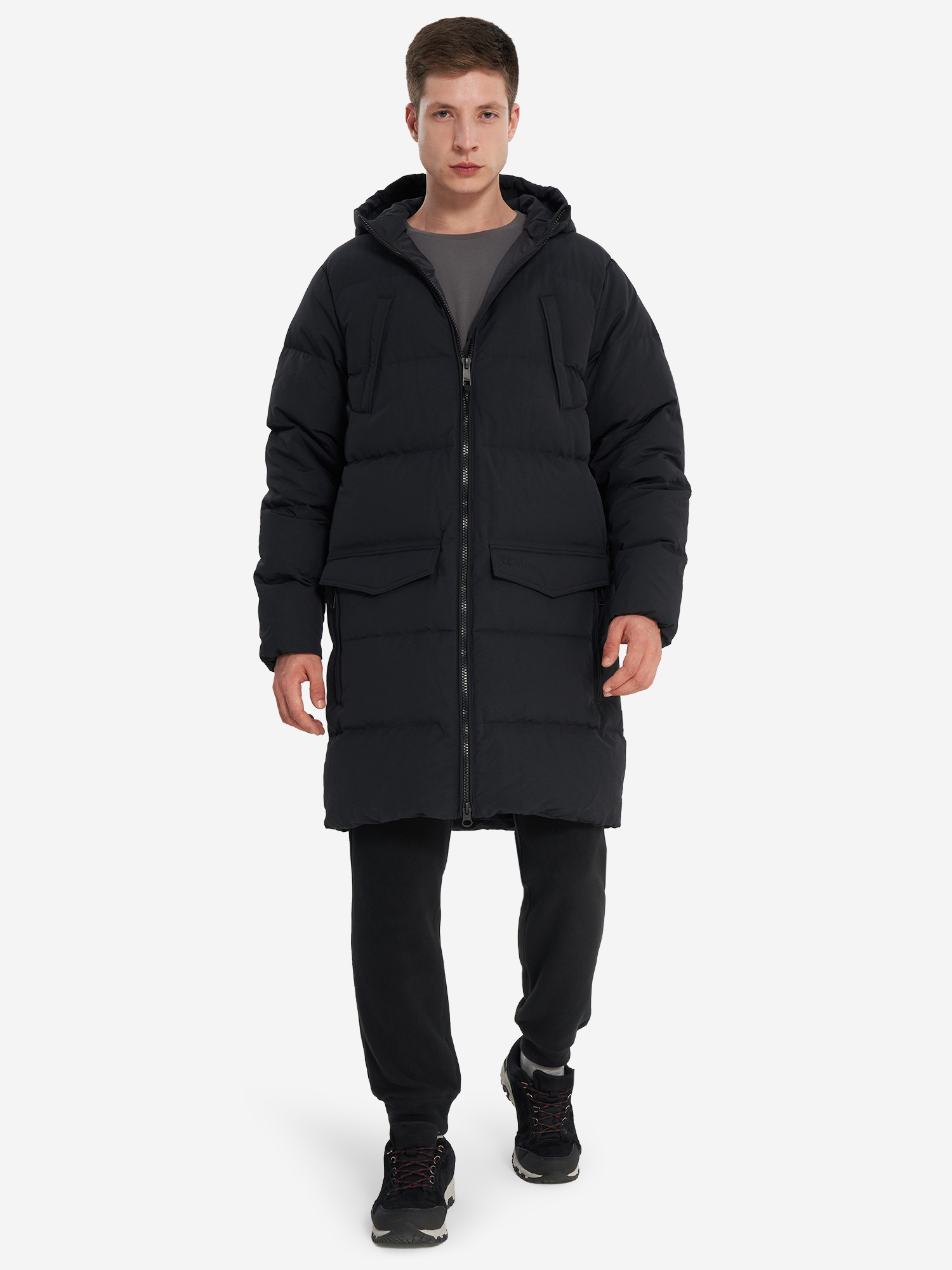 фото Пуховик мужской jack wolfskin nordlicht, черный