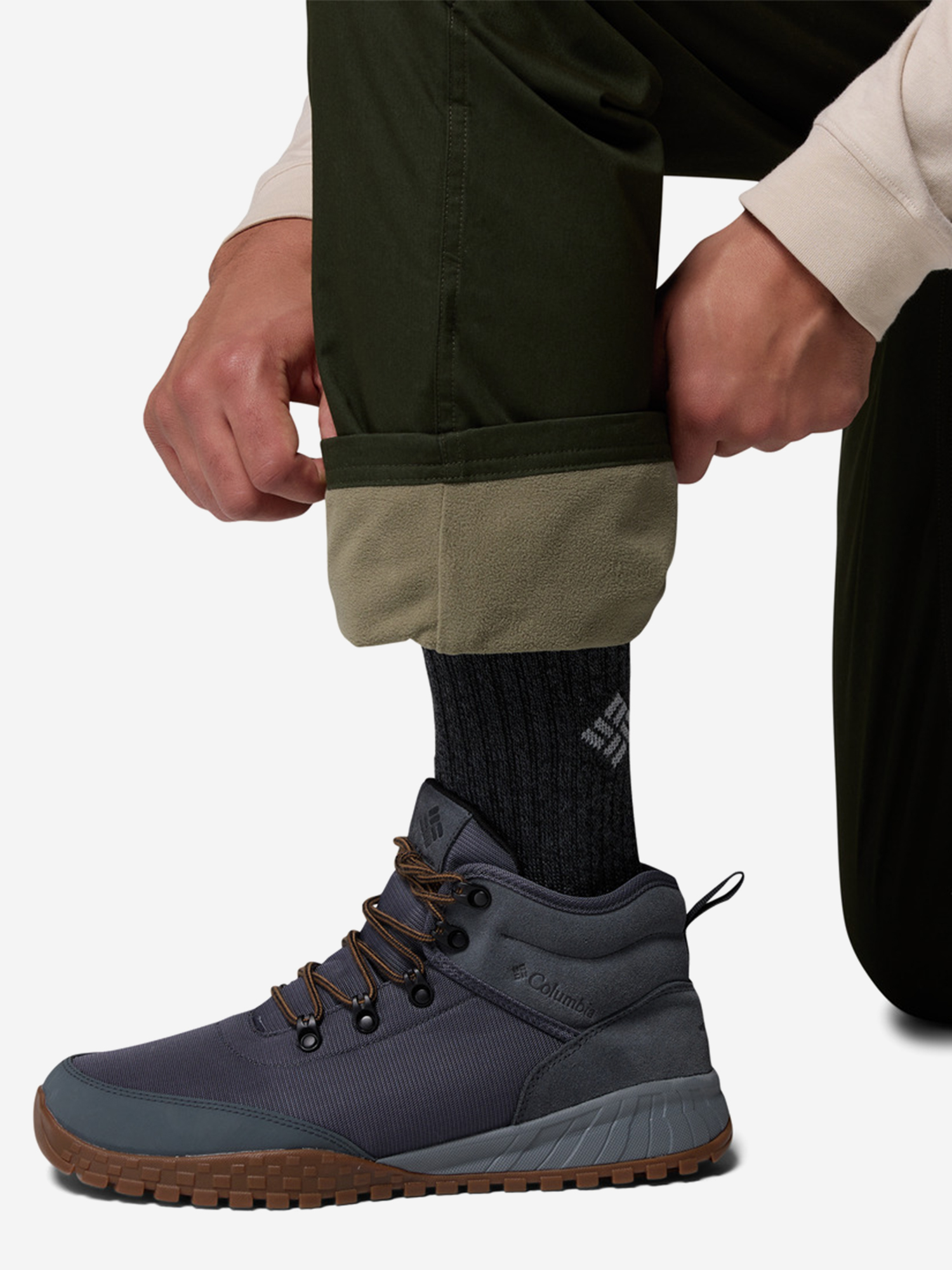 фото Брюки мужские columbia rapid rivers fleece lined pant, зеленый
