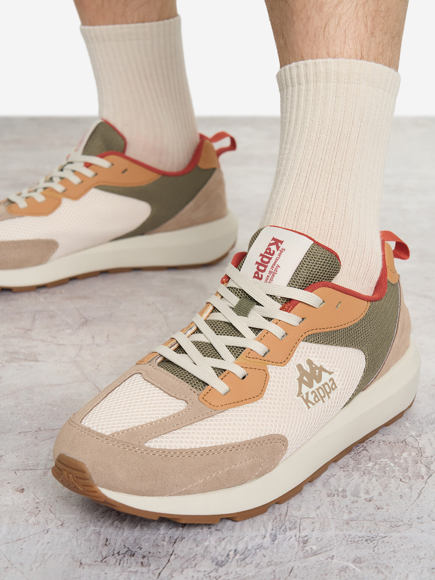 фото Кроссовки мужские kappa authentic run txt, бежевый