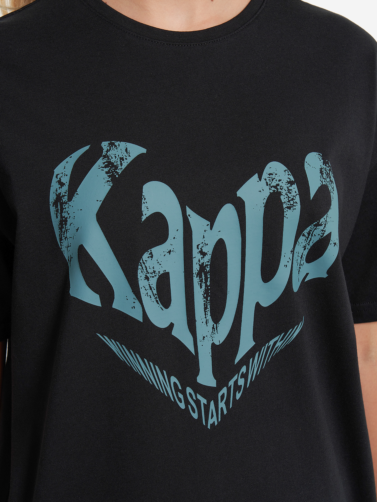 фото Футболка для девочек kappa, черный