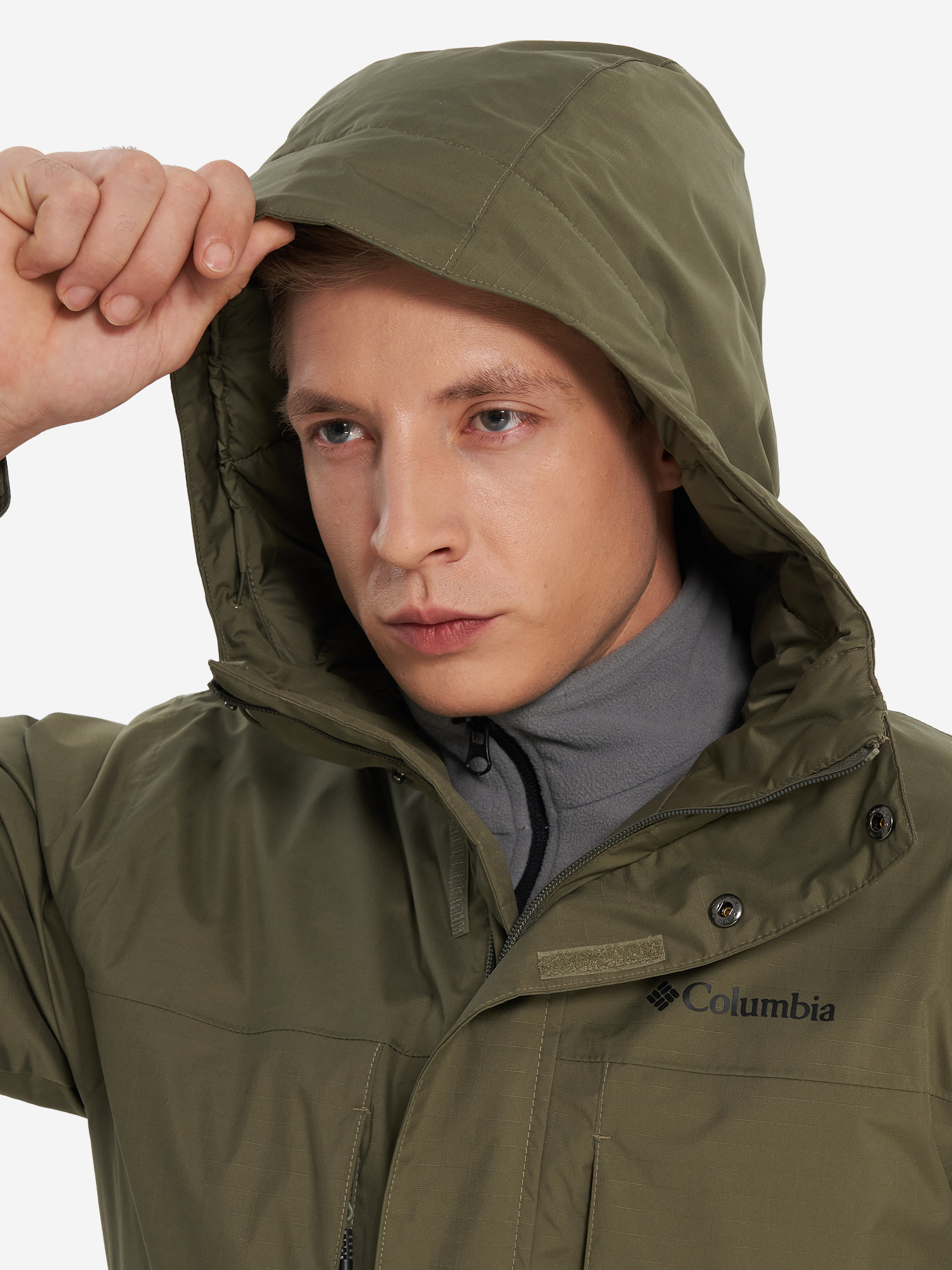 фото Пуховик мужской columbia oak harbor long insulated jacket, зеленый