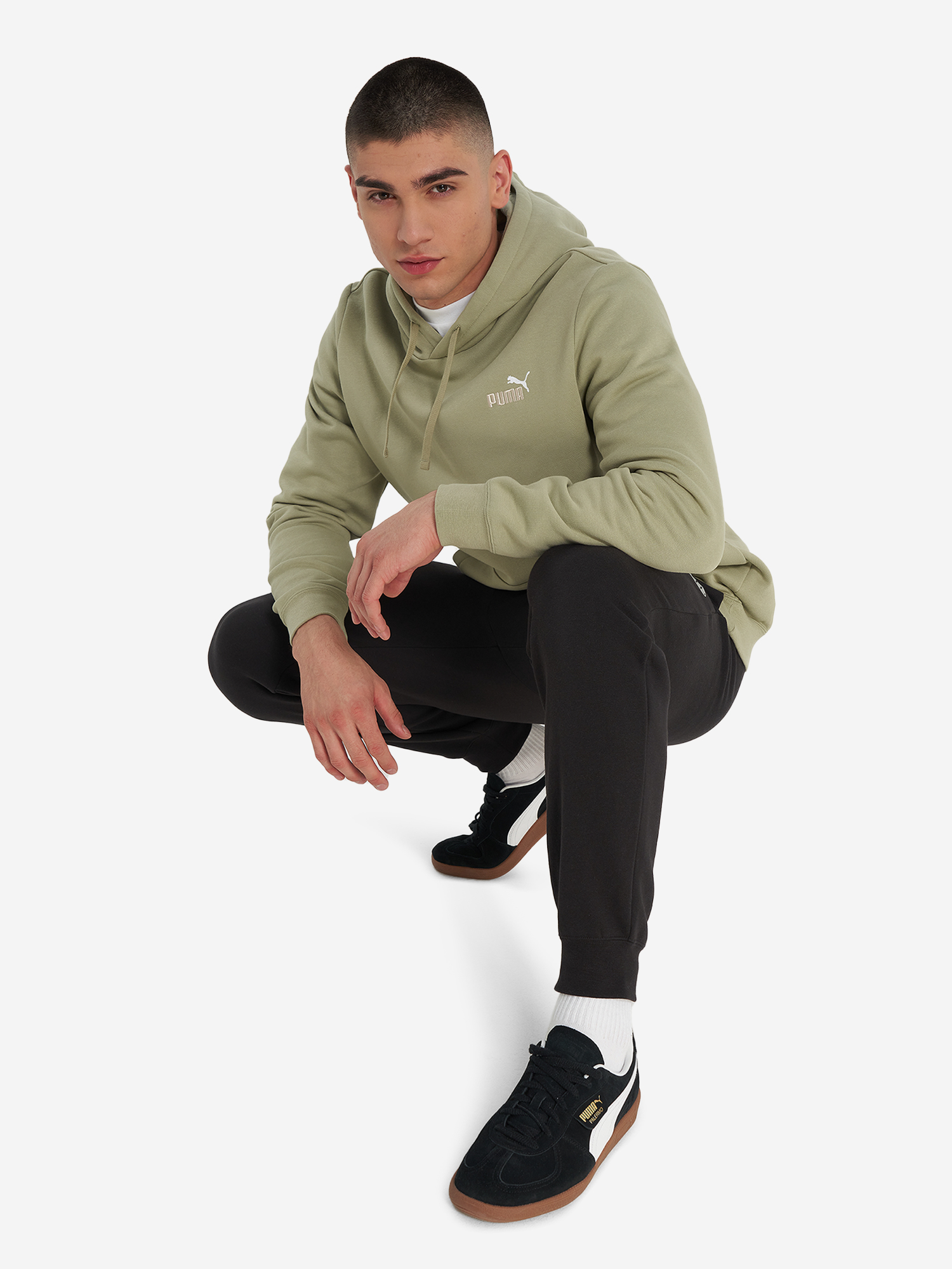 фото Худи мужское puma ess 2 color small no. 1 logo, бежевый