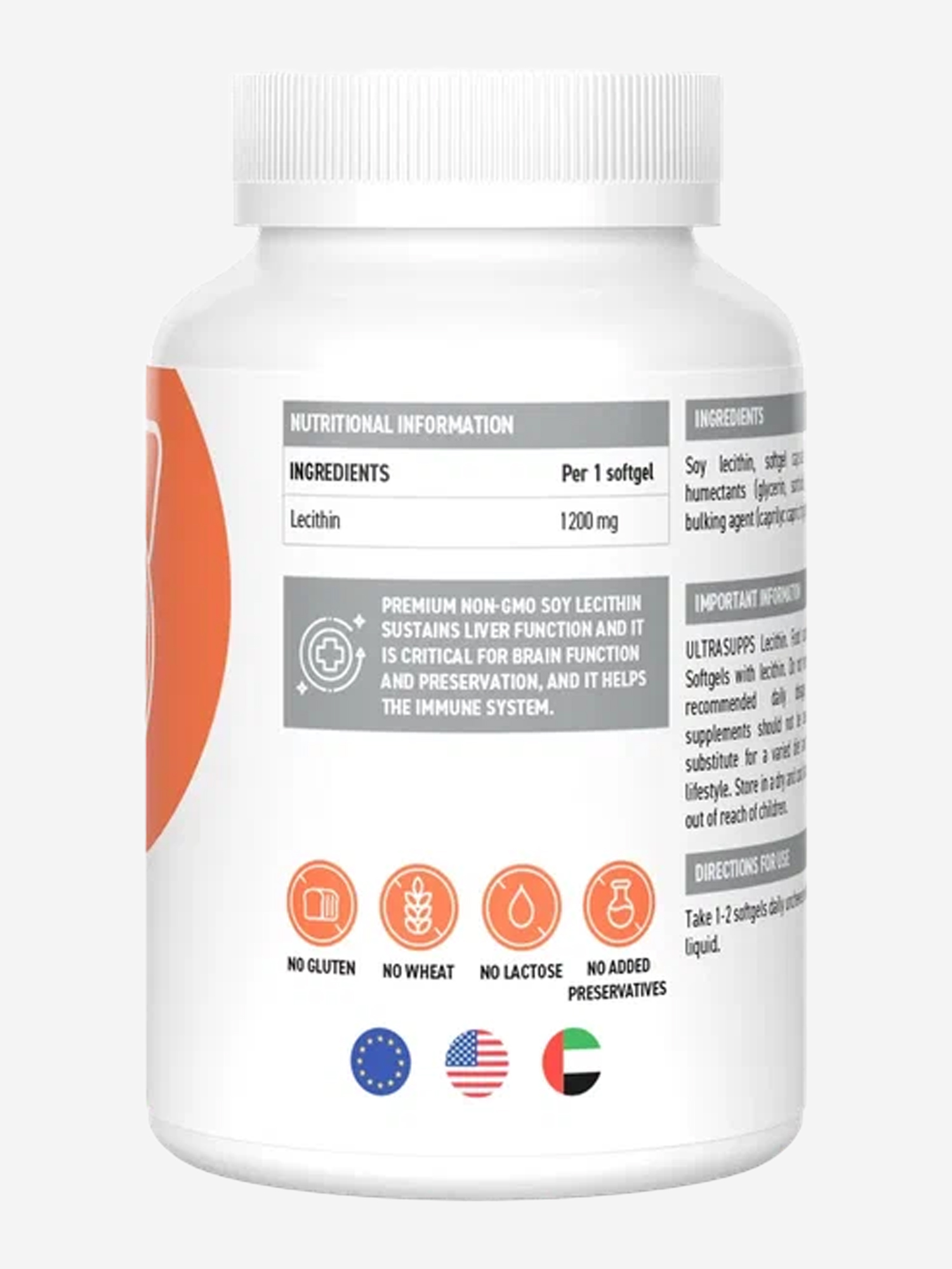 фото Лецитин ultrasupps, 30 шт, белый