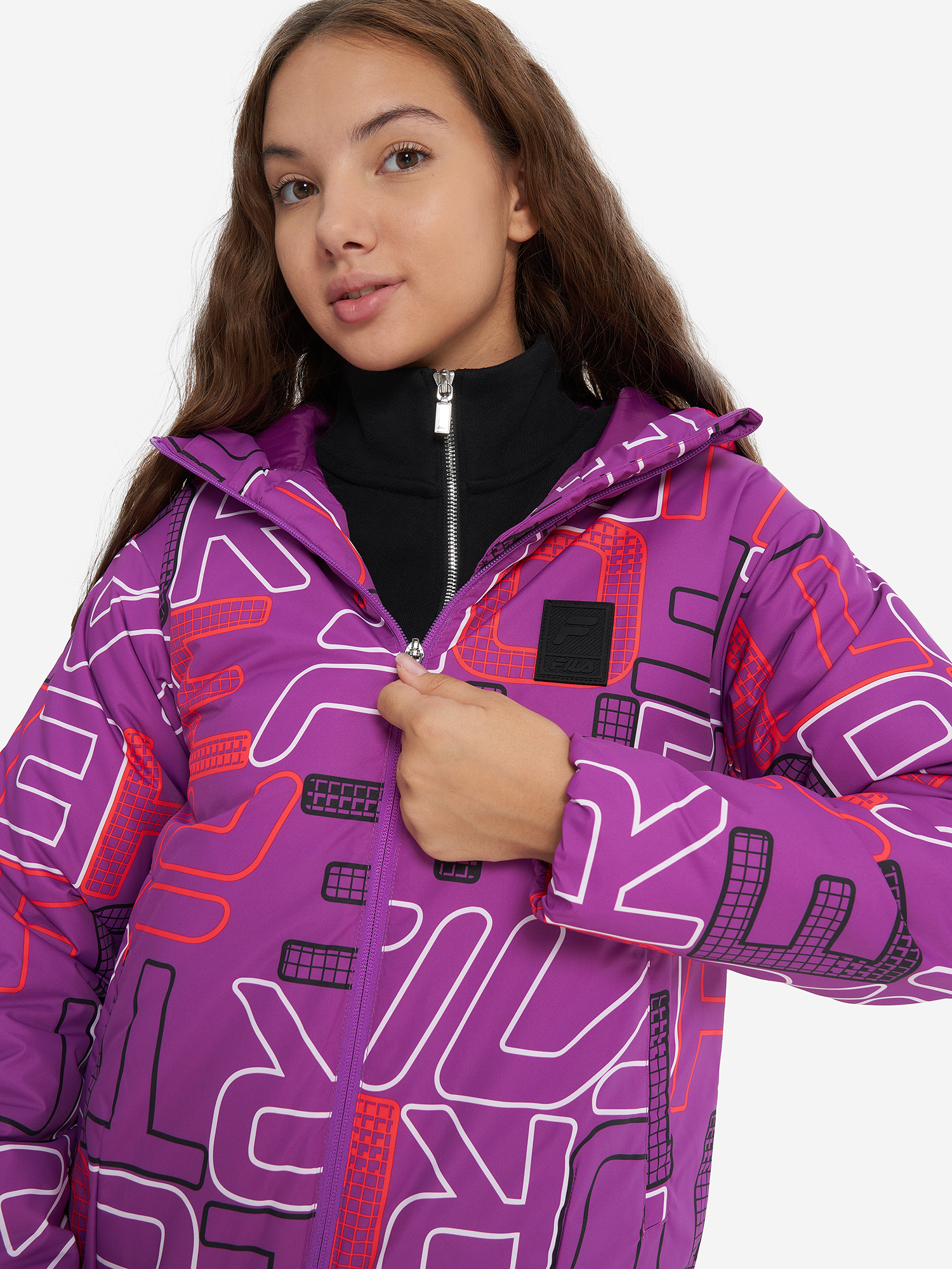 фото Куртка утепленная для девочек fila, фиолетовый