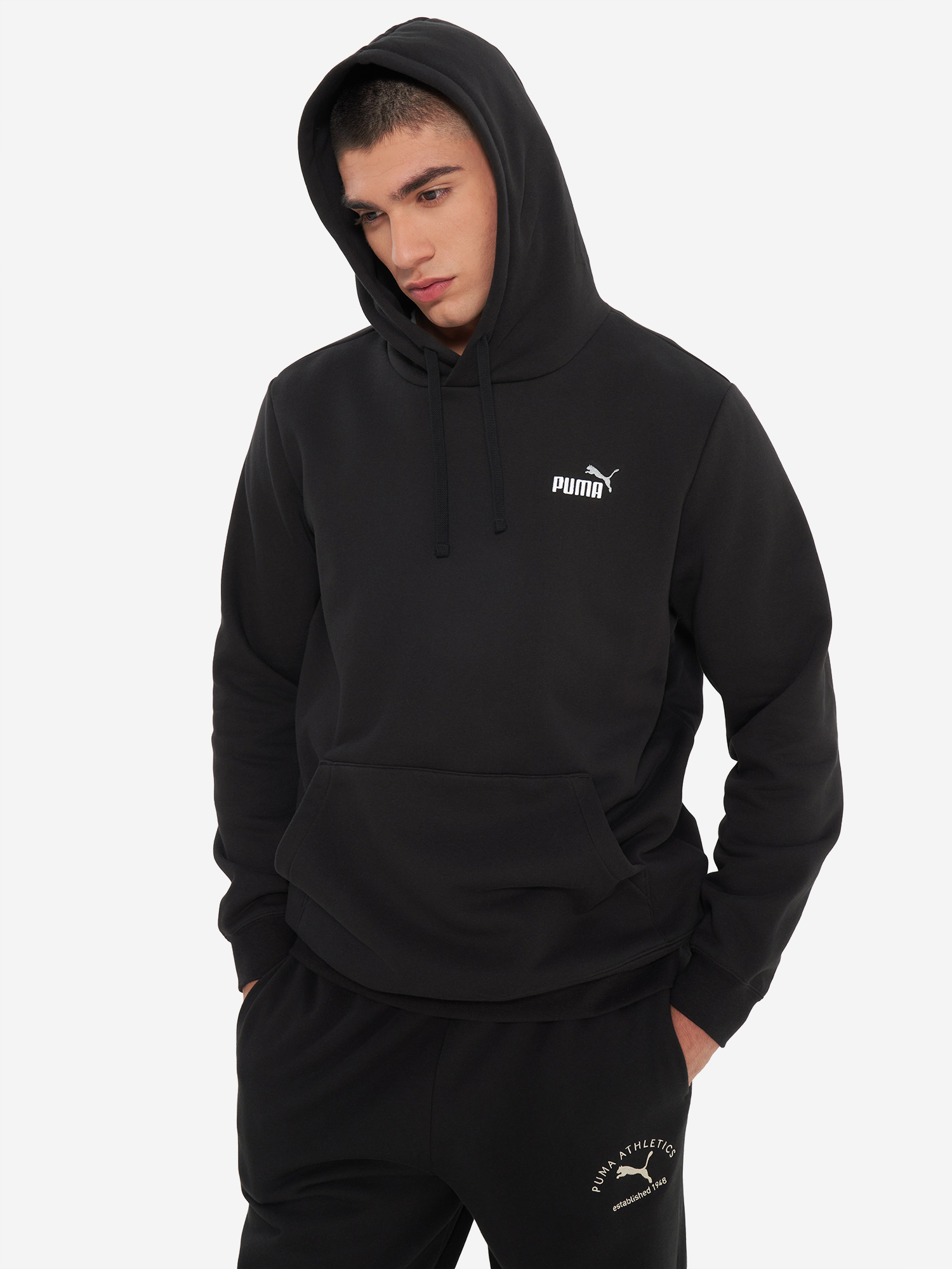 фото Худи мужское puma ess 2 color small no. 1 logo, черный