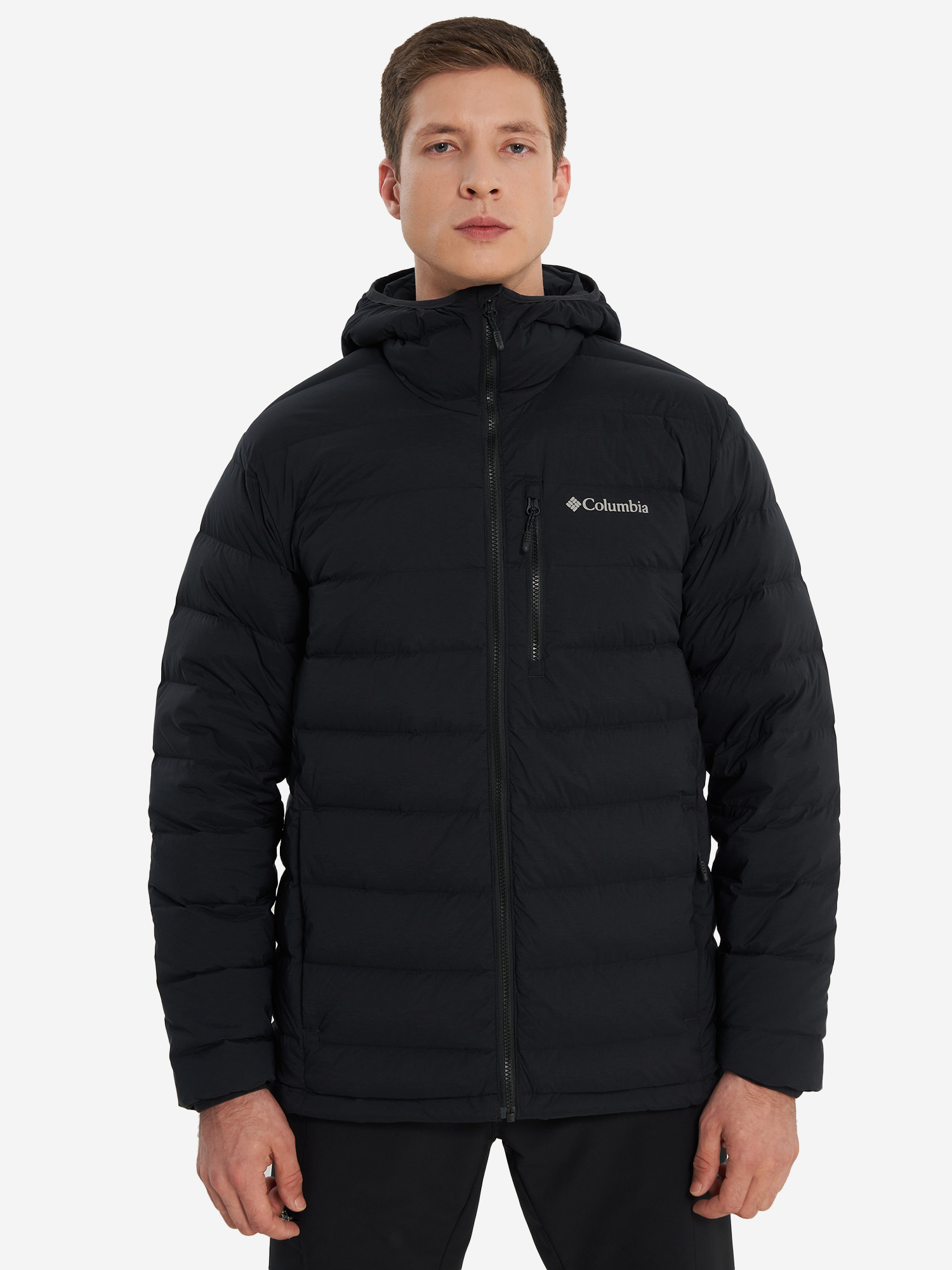 фото Пуховик мужской columbia drift peak stretch down hooded jacket, черный