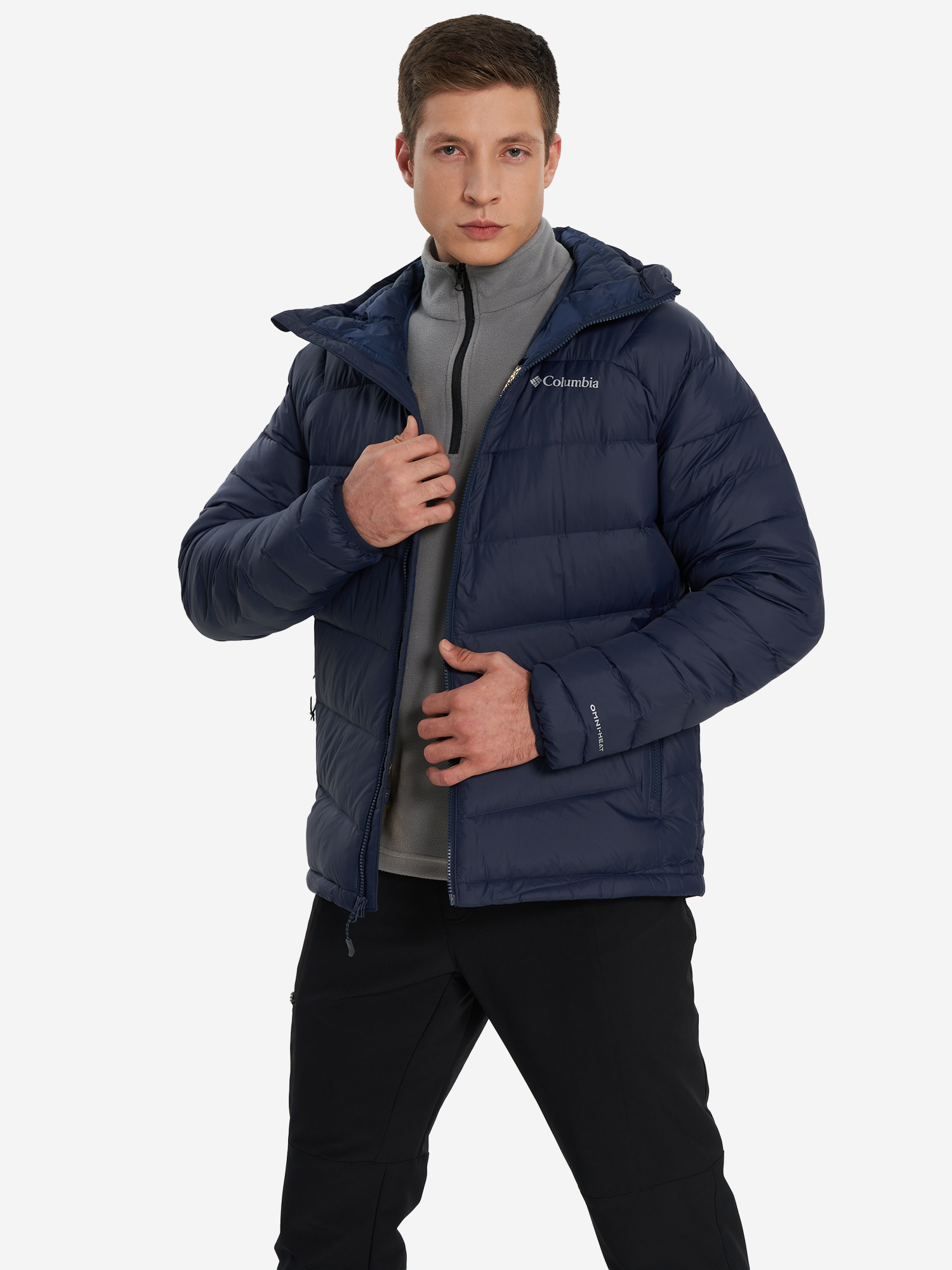 фото Пуховик мужской columbia centennial creek iii down hooded jacket, синий