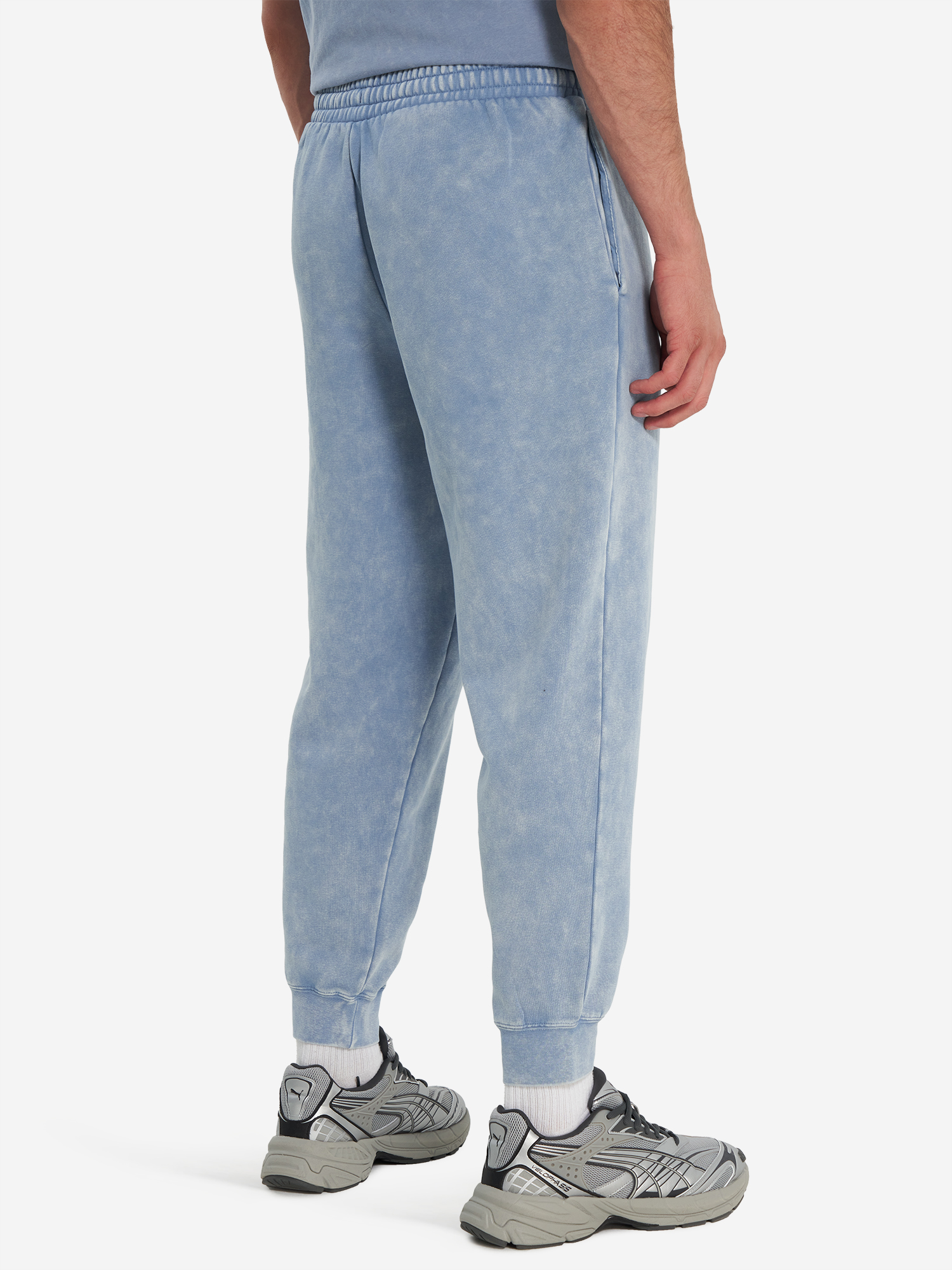 фото Брюки флисовые мужские puma ess elevated, голубой