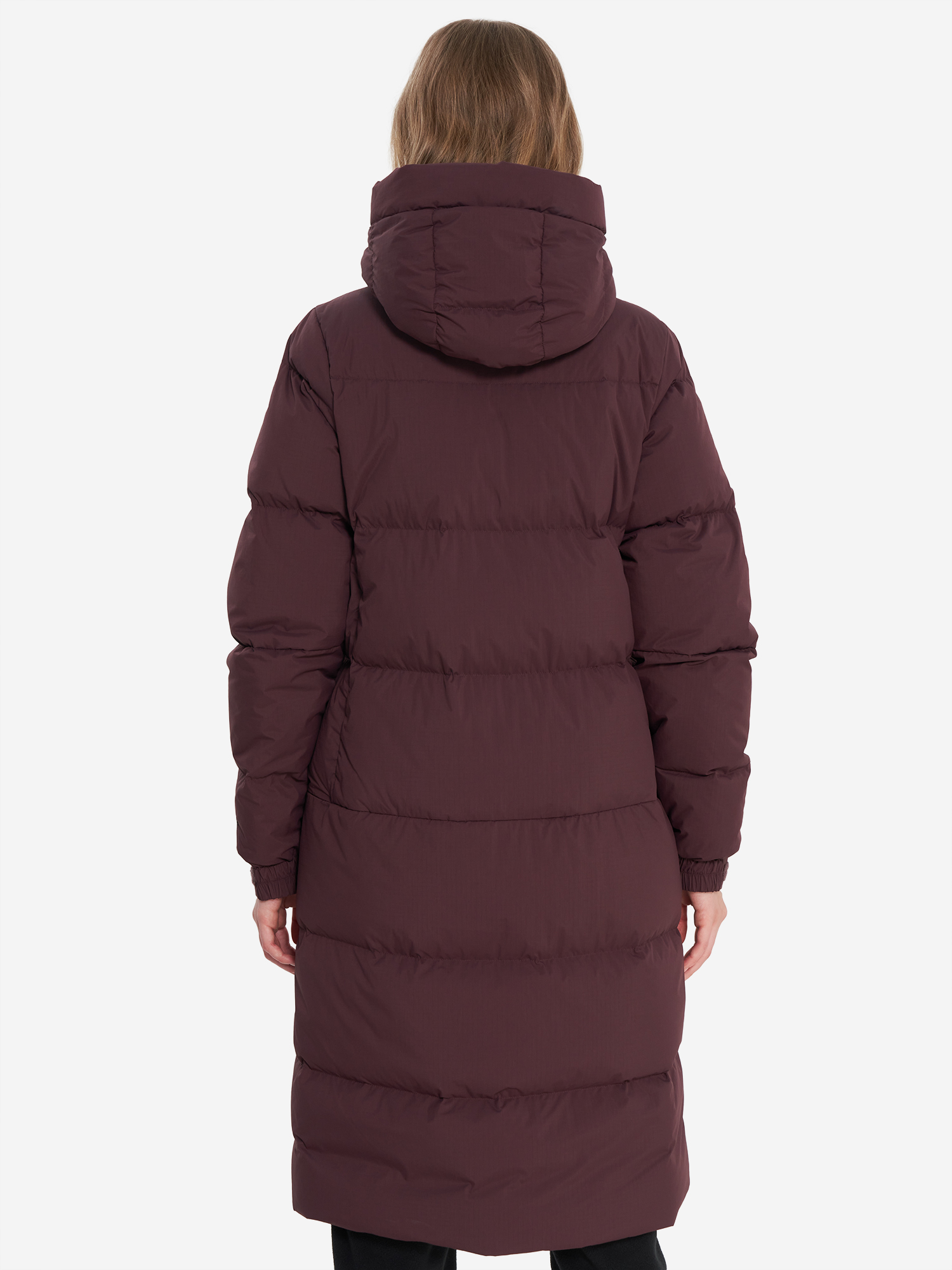 фото Пуховик женский mountain hardwear nevadan down long parka, фиолетовый