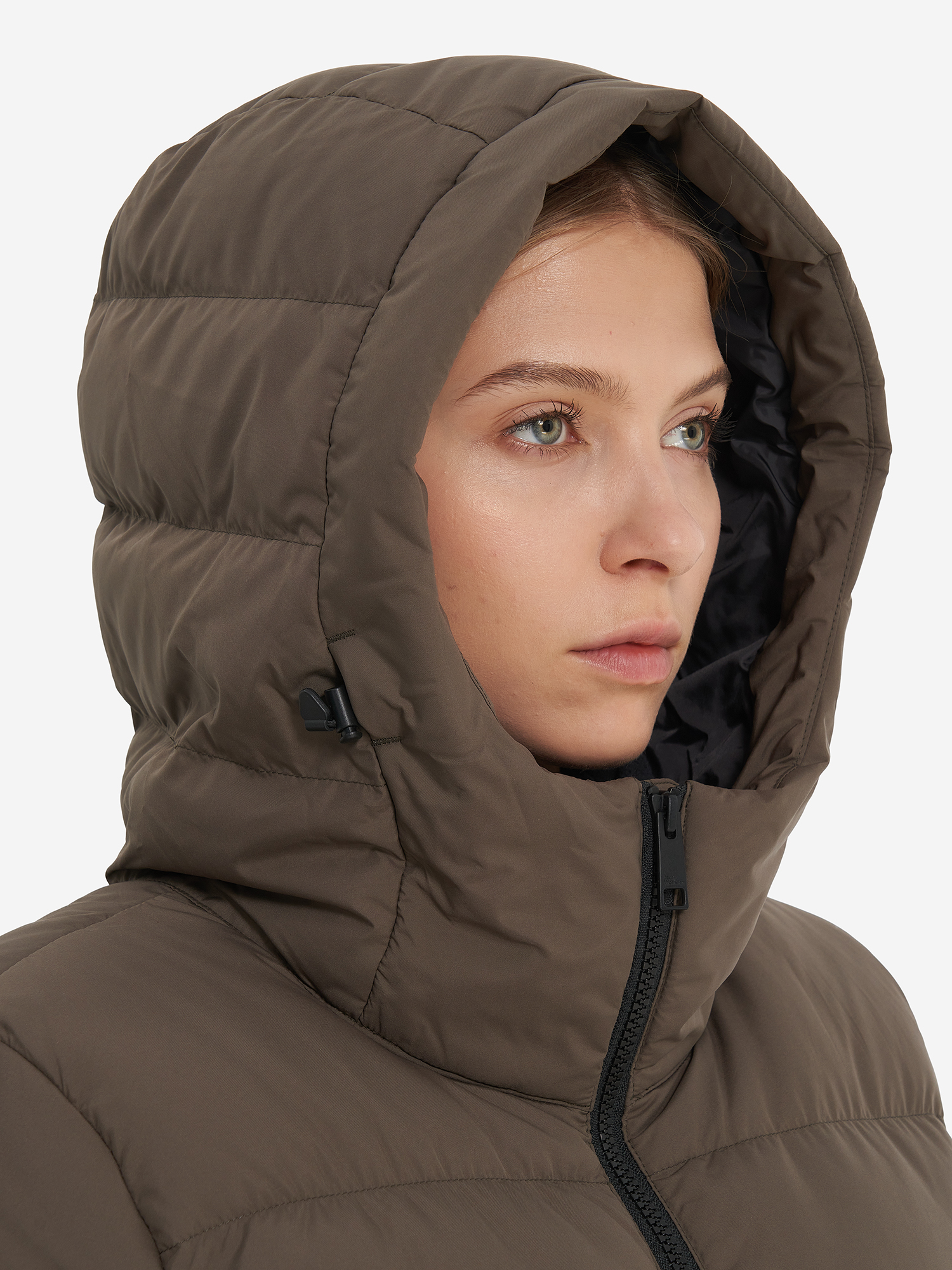 фото Пальто пуховое женское jack wolfskin frozen palace, коричневый