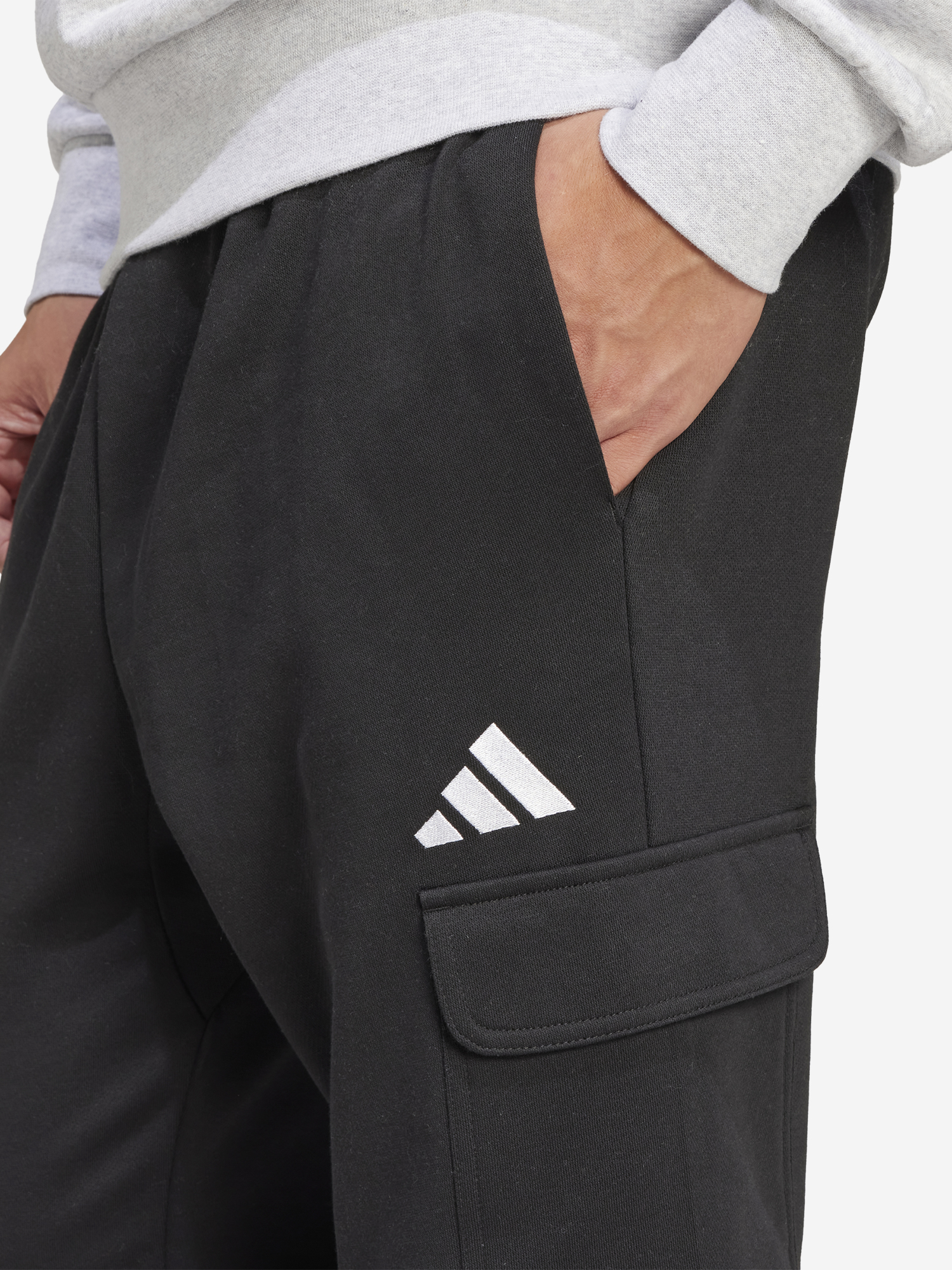 фото Брюки флисовые мужские adidas, черный