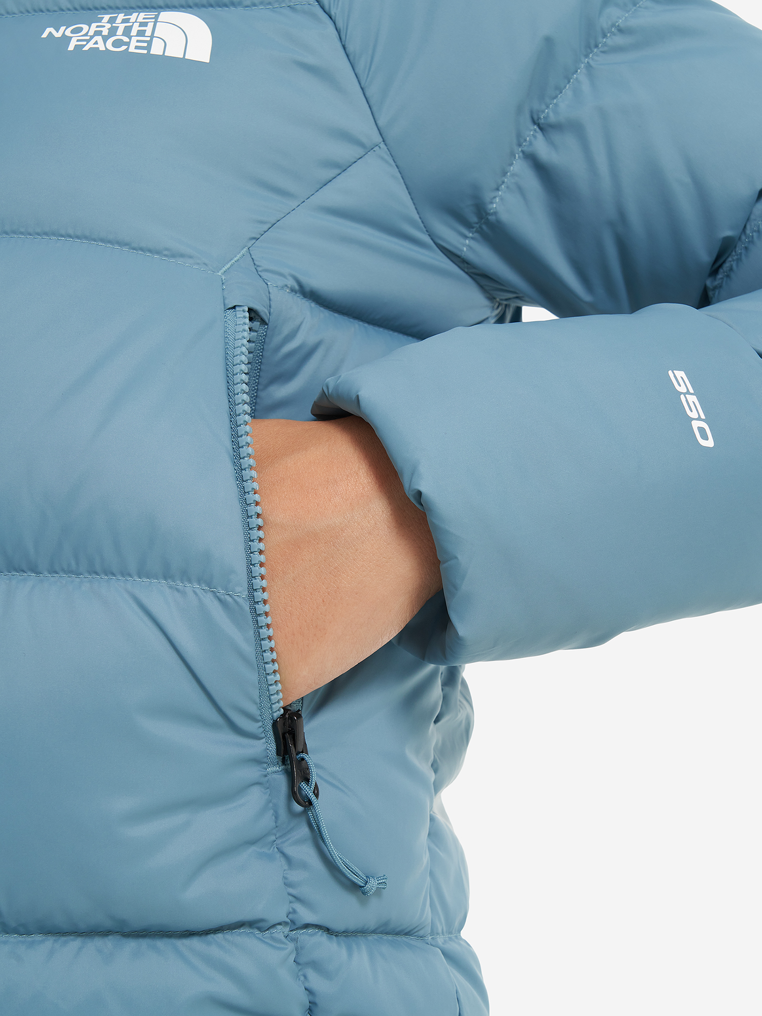 фото Пуховик женский the north face hyalite, голубой