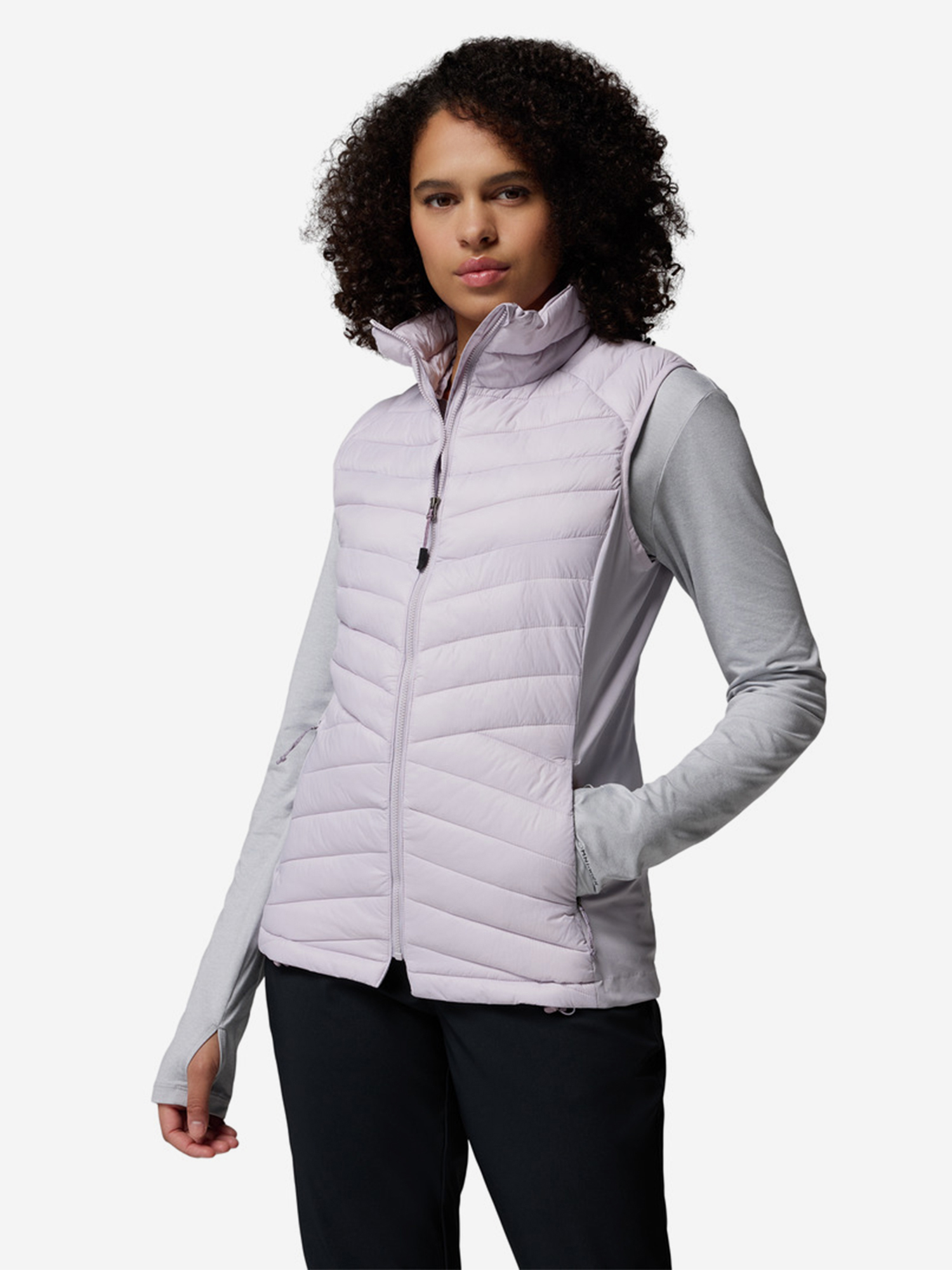 фото Жилет утепленный женский columbia powder pass iii hybrid vest, розовый