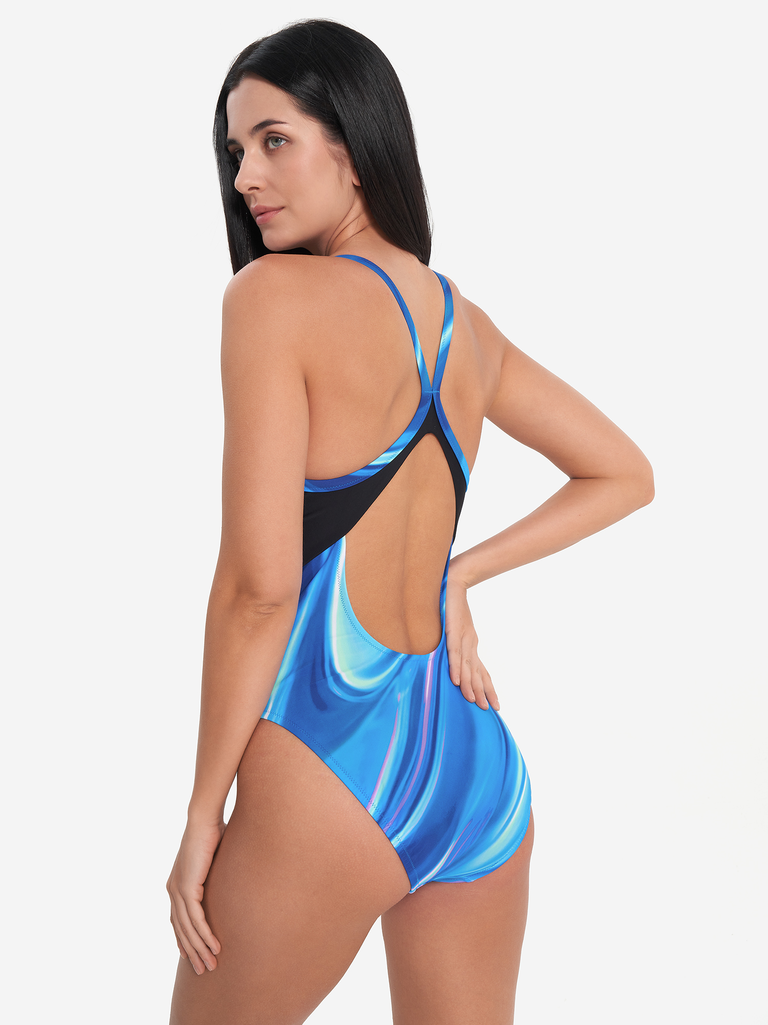 фото Купальник слитный женский speedo racerback, голубой