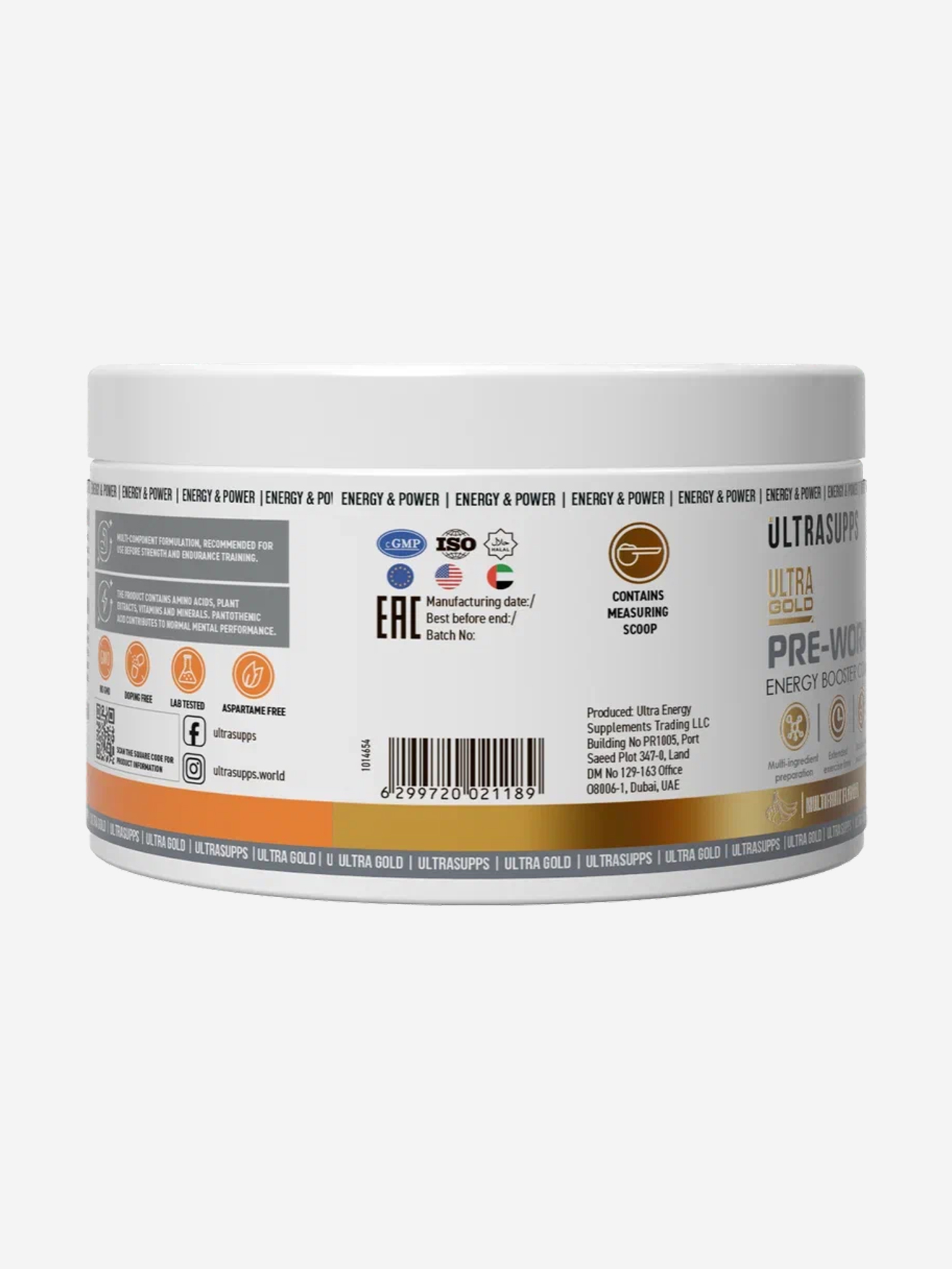 фото Предтренировочный комплекс ultrasupps "мультифрукт", 200 г, белый